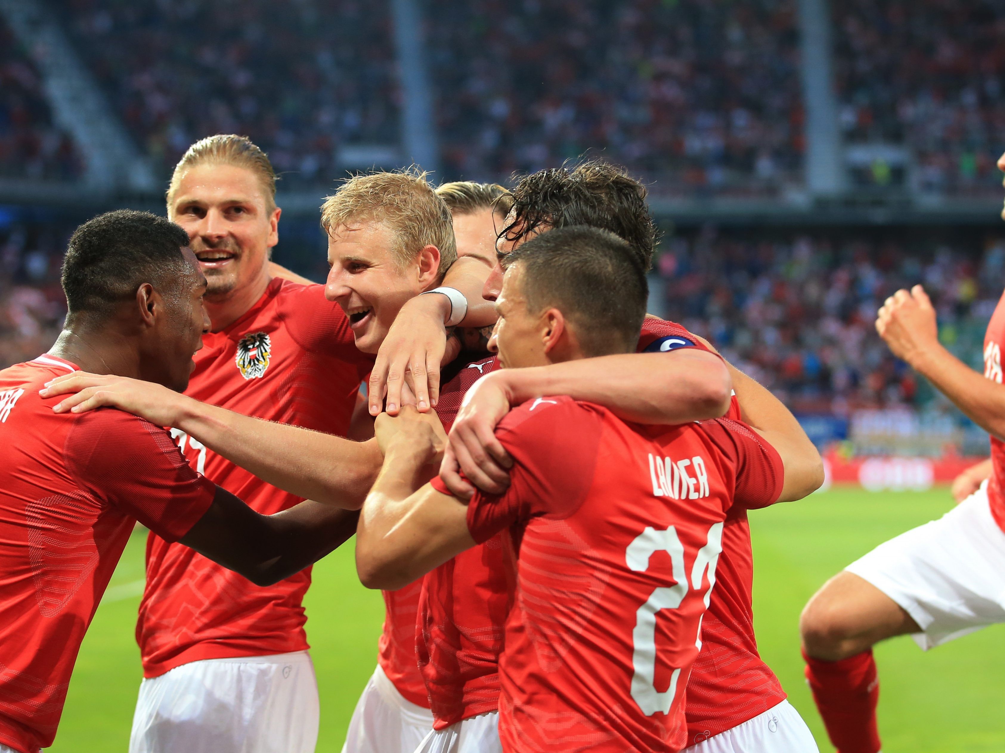 Die Freude beim ÖFB-Team ist groß. Die Freude beim ÖFB-Team ist groß.