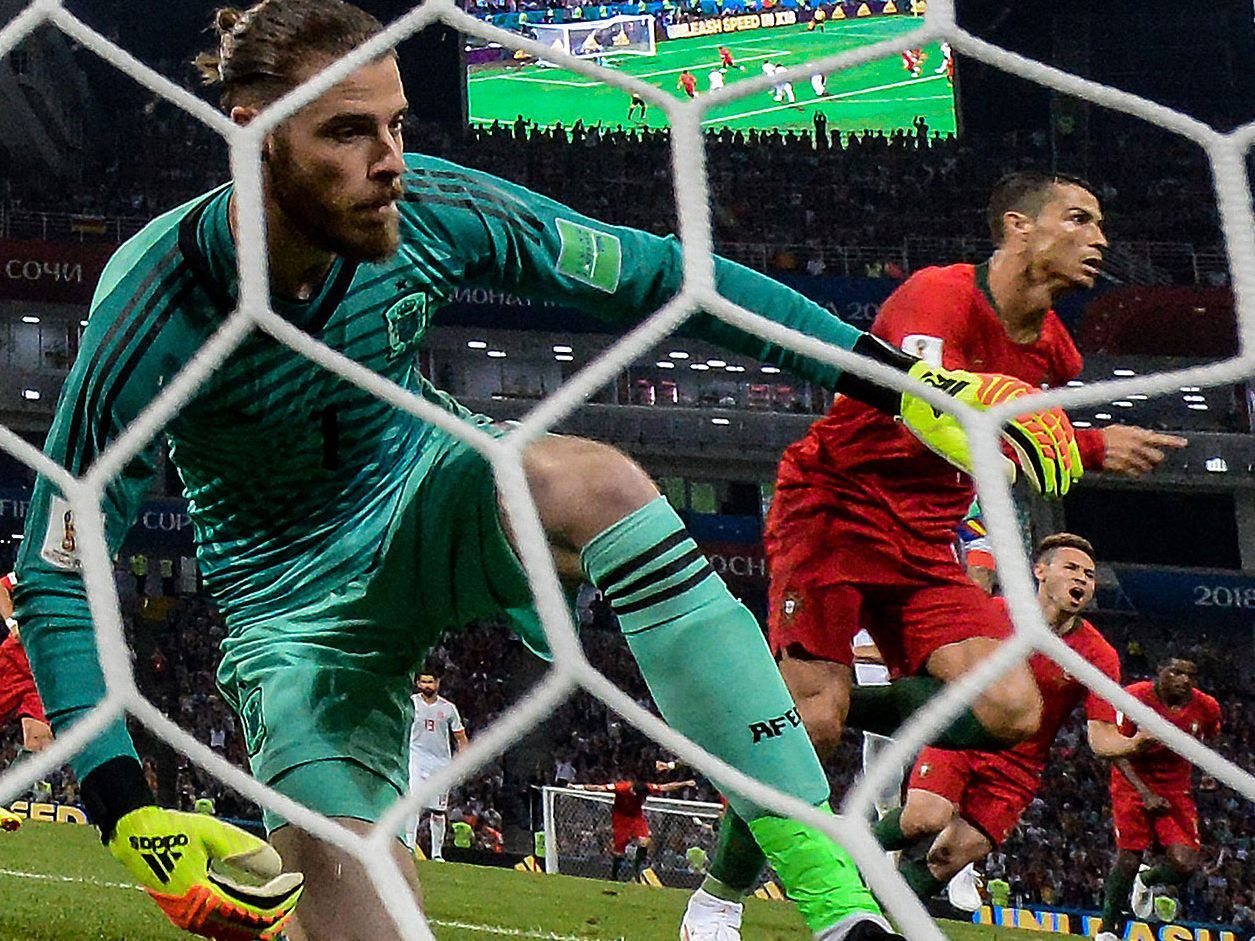 Ronaldo traf per Elfmeter gegen Spanien. Einer von insgesamt 24 Strafstößen - WM-Rekord! Ronaldo traf per Elfmeter gegen Spanien. Einer von insgesamt 24 Strafstößen - WM-Rekord!