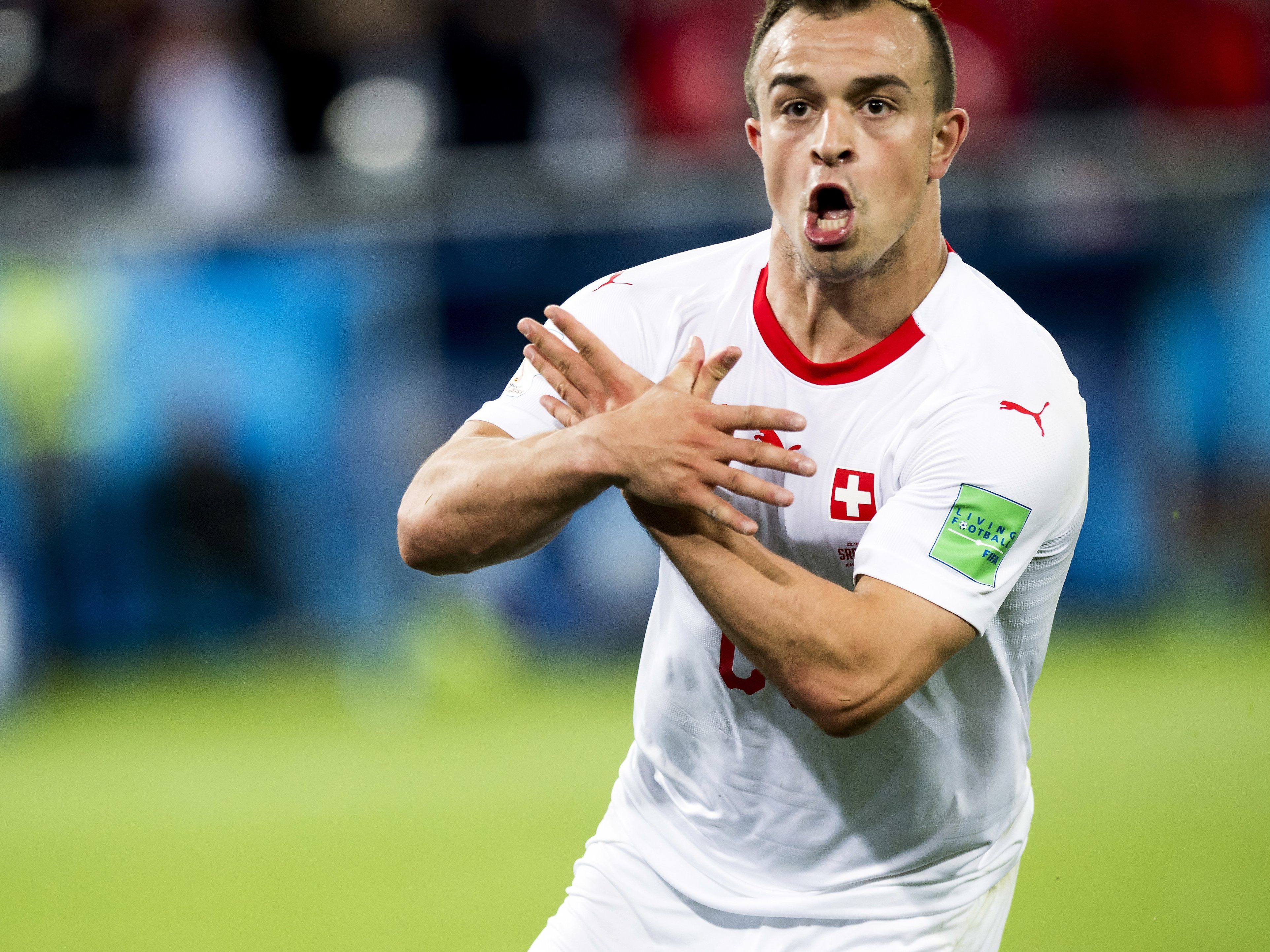 Wegen dieser Geste droht Shaqiri jetzt eine Strafe. Wegen dieser Geste droht Shaqiri jetzt eine Strafe.