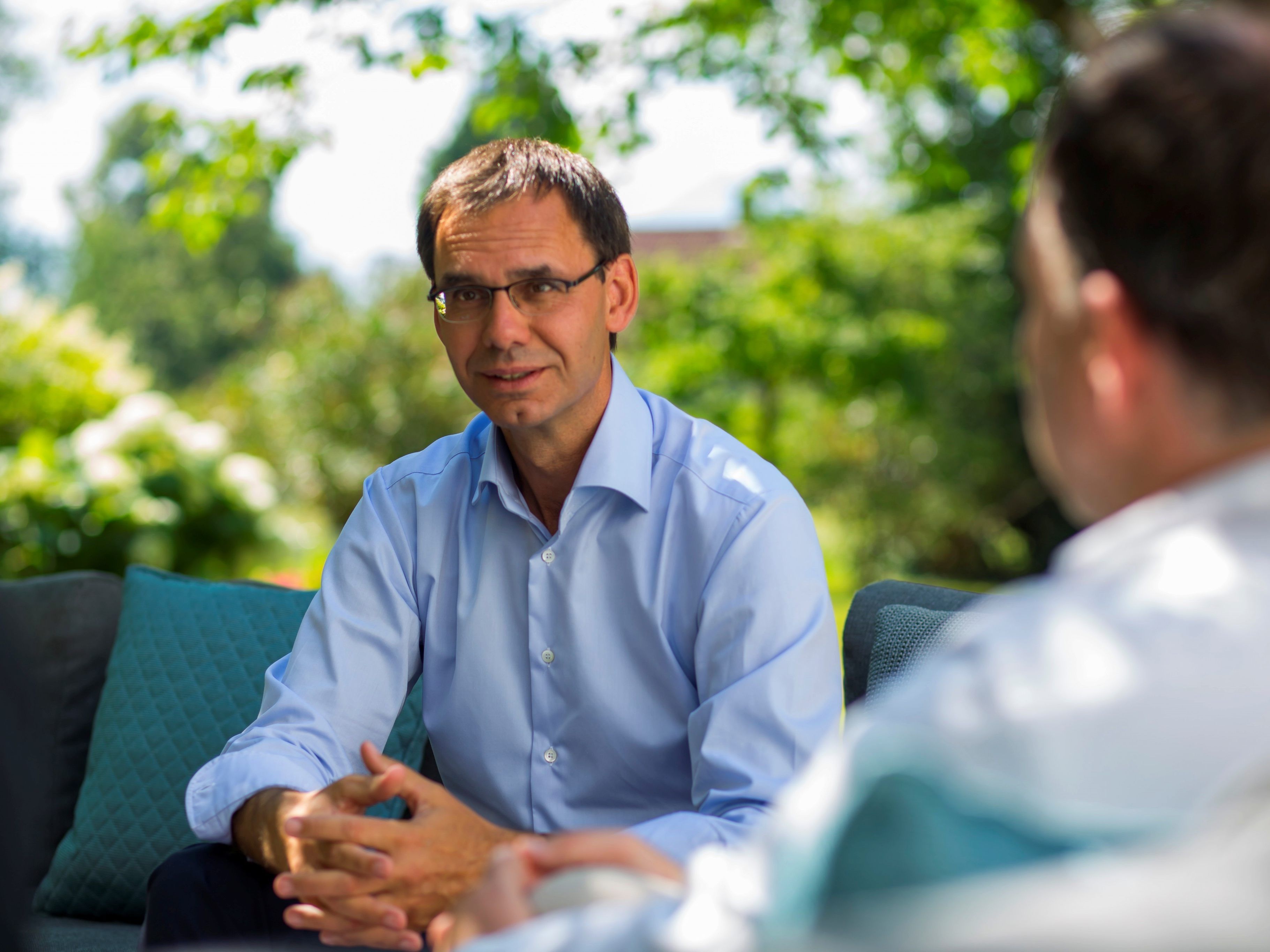 Wallner im Interview mit den VN. Wallner im Interview mit den VN.