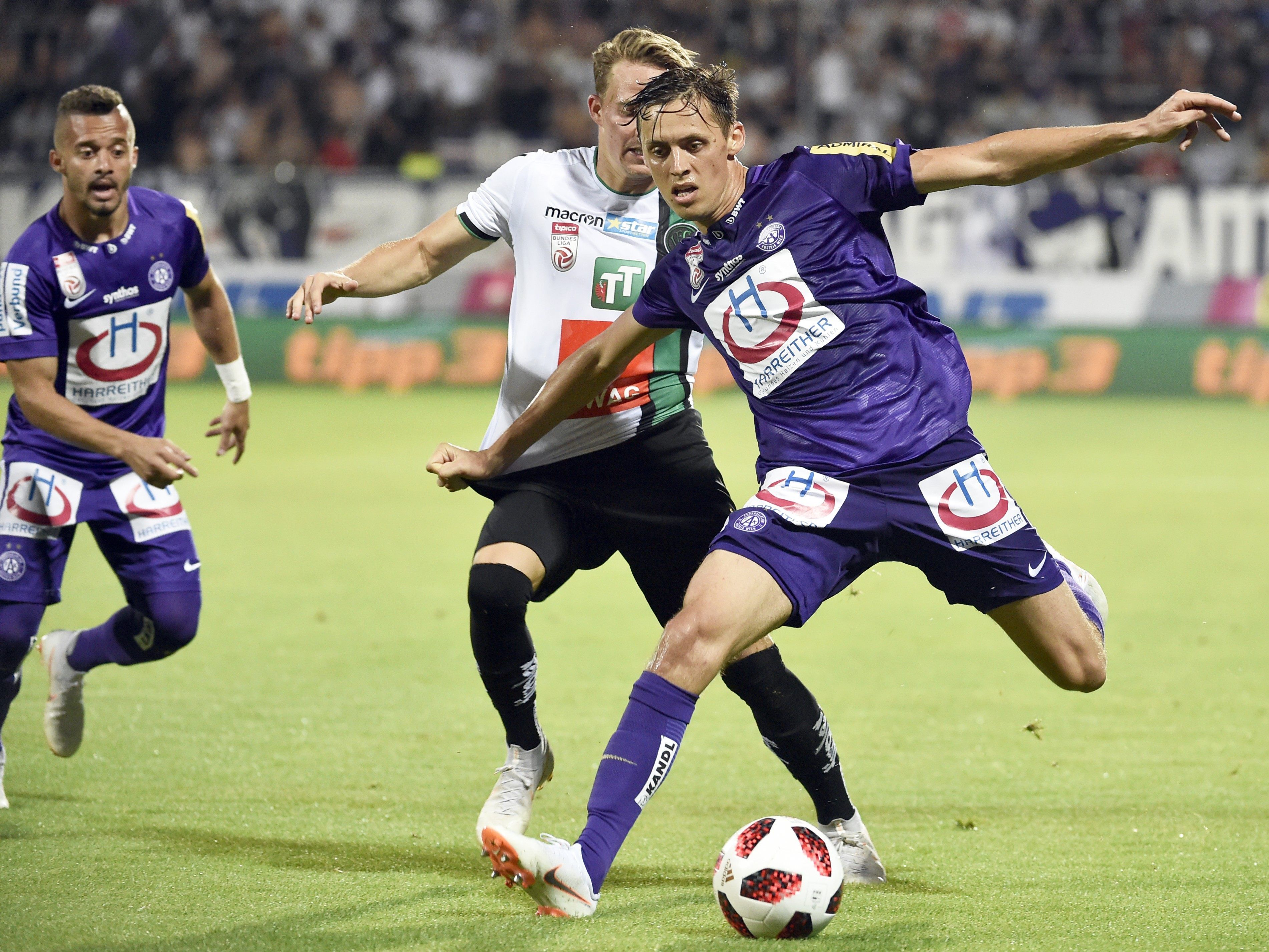 Die Wiener Austria gewann am Freitagabend mit 2:1 gegen Wacker Innsbruck.