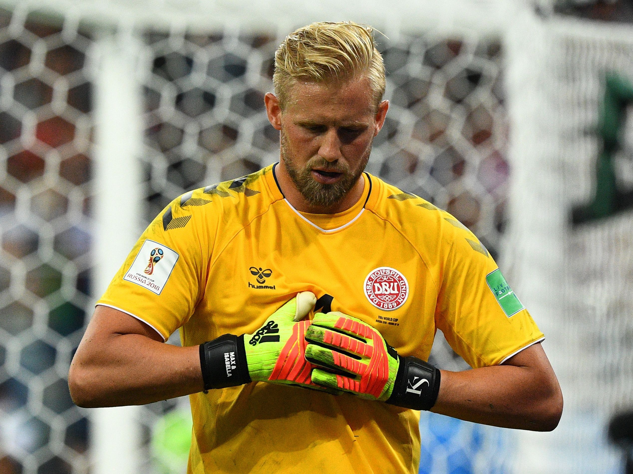 Drei Elfmeter hielt Torhüter Kasper Schmeichel im Achtelfinale. Drei Elfmeter hielt Torhüter Kasper Schmeichel im Achtelfinale.