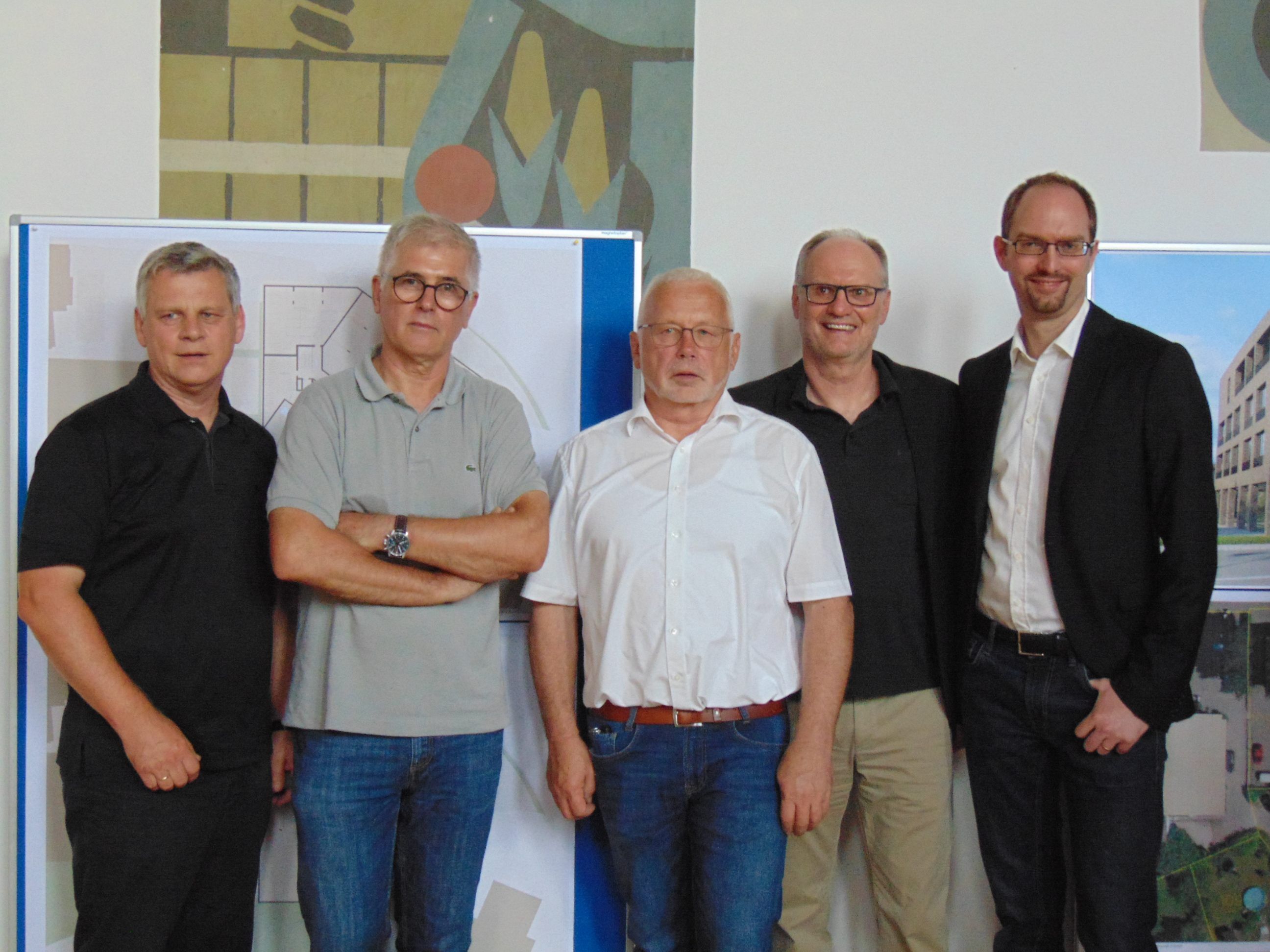 Bürgermeister Summer mit den Architekten Dietmar Walser und Erwin Werle, sowie Helmut und Christoph Lenz Bürgermeister Summer mit den Architekten Dietmar Walser und Erwin Werle, sowie Helmut und Christoph Lenz