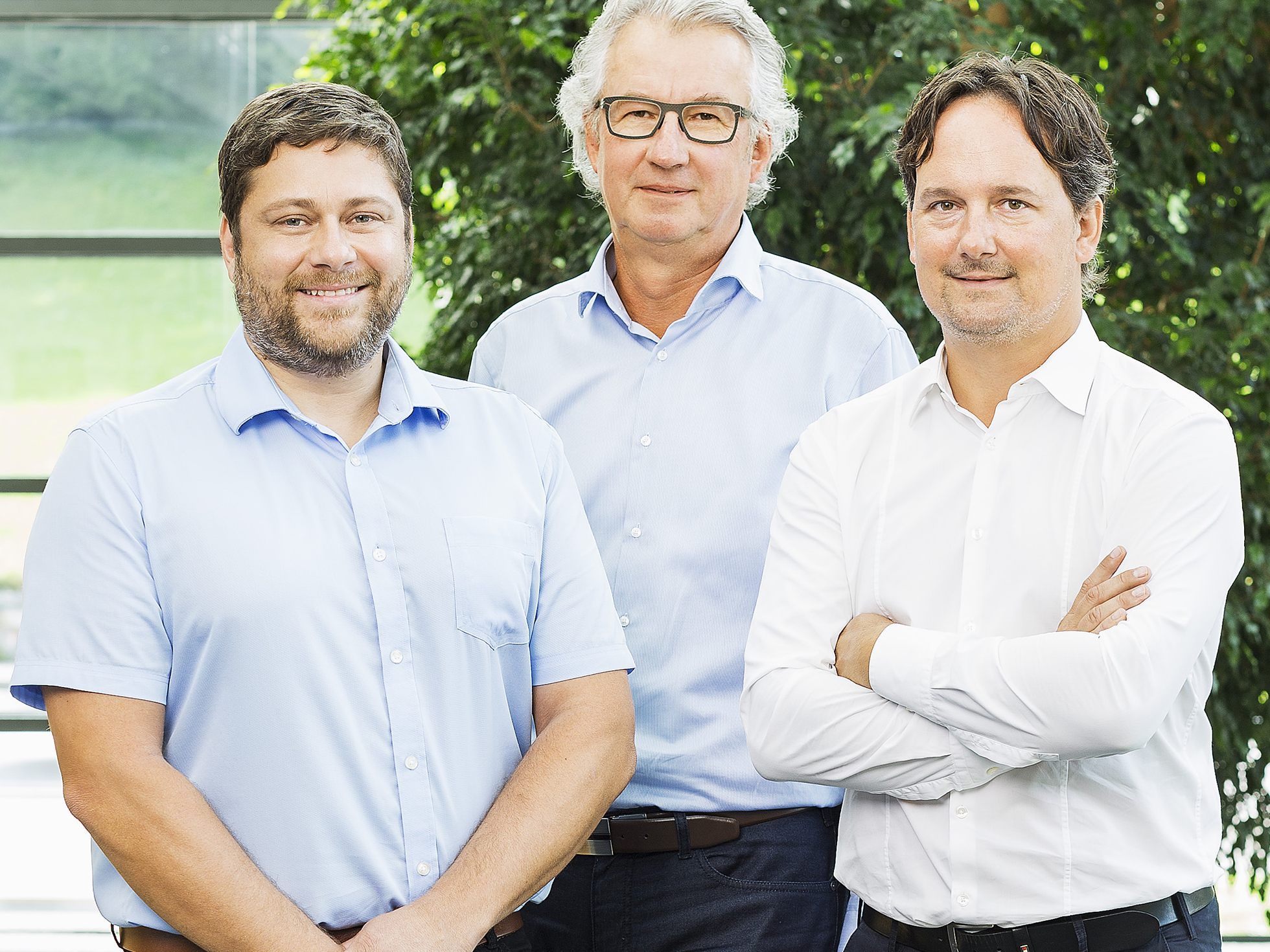 Die Geschäftsführung der Offsetdruckerei Schwarzach (v.l.): Johannes Knapp, Ing. Eduard Fischer und Ralph Joser MBA.