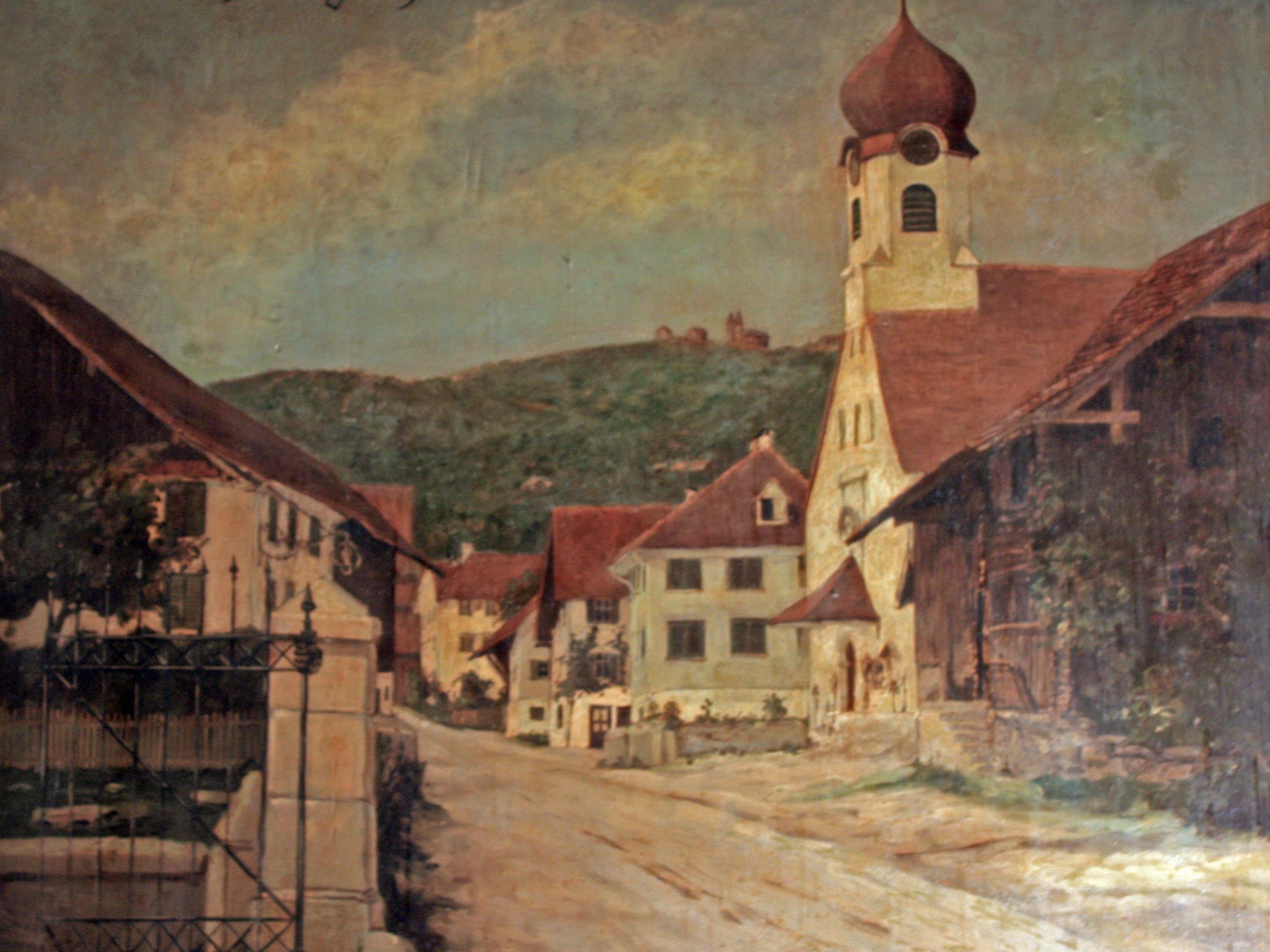 Um 1860 stand auf dem heutigen Friedhofsgelände in Schwarzach eine kleine Kapelle. Um 1860 stand auf dem heutigen Friedhofsgelände in Schwarzach eine kleine Kapelle.