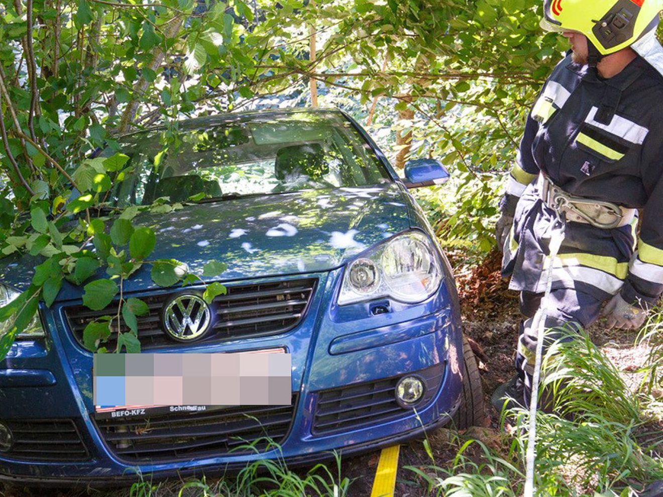 Auf der Faschinastraße in Thüringe kam ein Auto von der Straße ab.