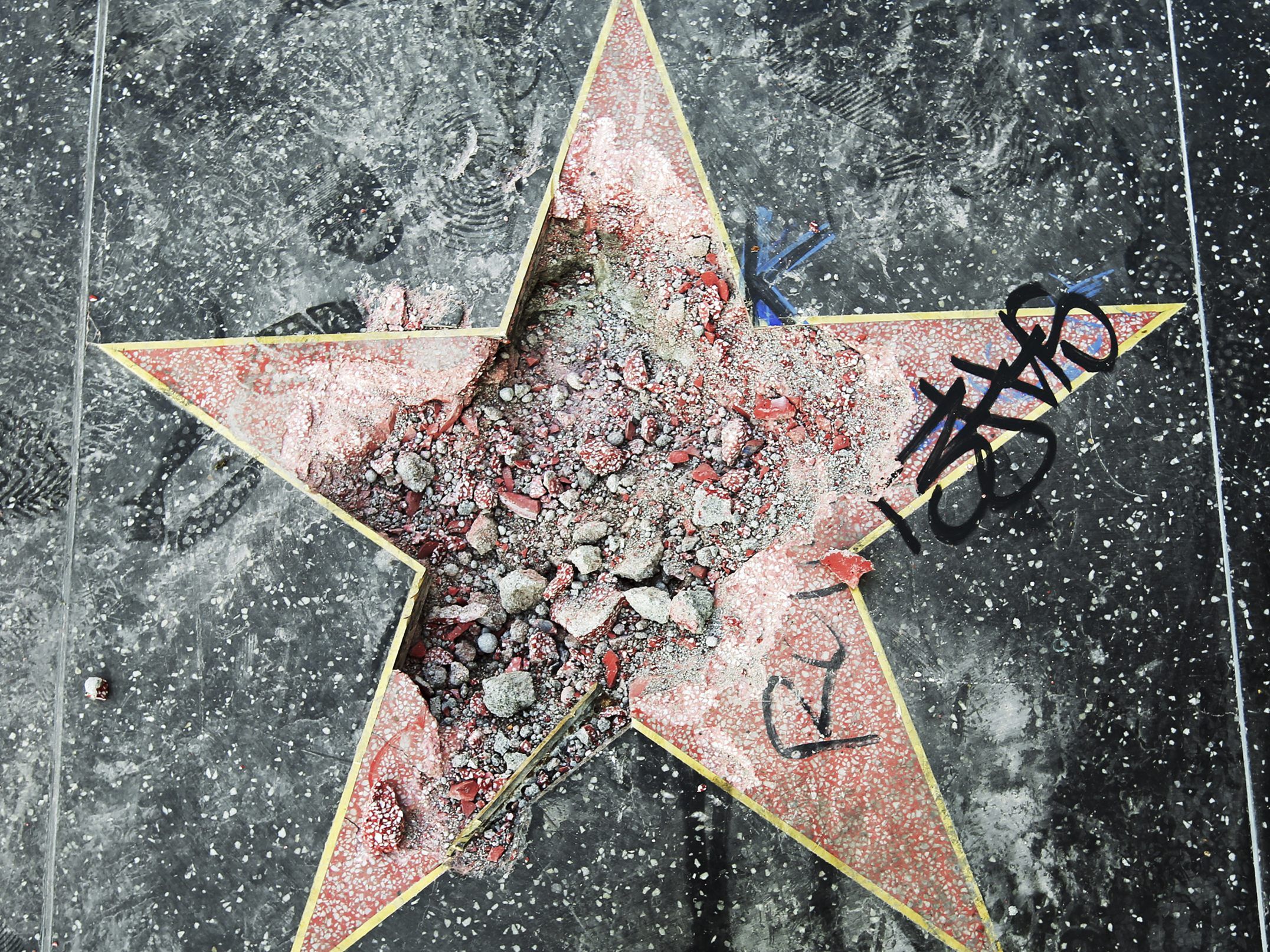 Der Hollywood-Stern von Donald Trump wurde wieder zerstört