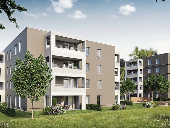 Vergleich: In Wolfurt werden erstmals ein Massiv- und ein Holzbau direkt nebeneinander und quasi zeitgleich errichtet.