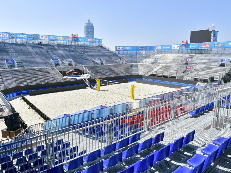 Beach Volleyball auf der Donauinsel Wiener Major steht in den