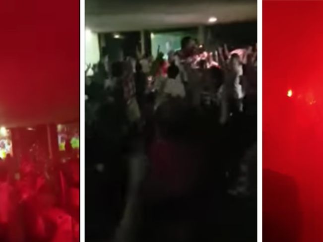Die Fans feiern den kroatischen Sieg.