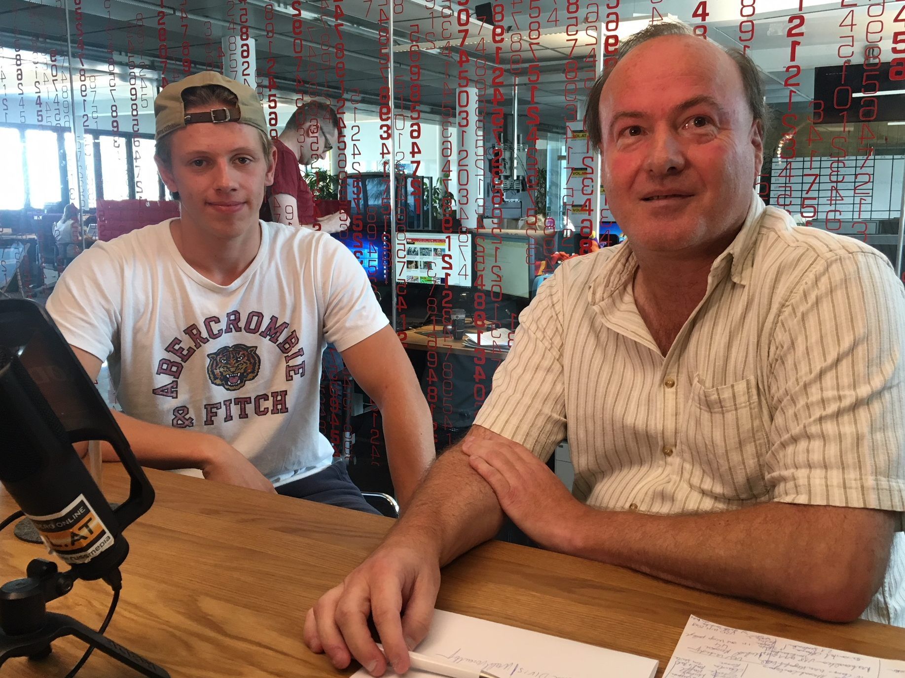 Marco Rossi beim Livetalk im VOL.AT-Studio mit Thomas Knobel.