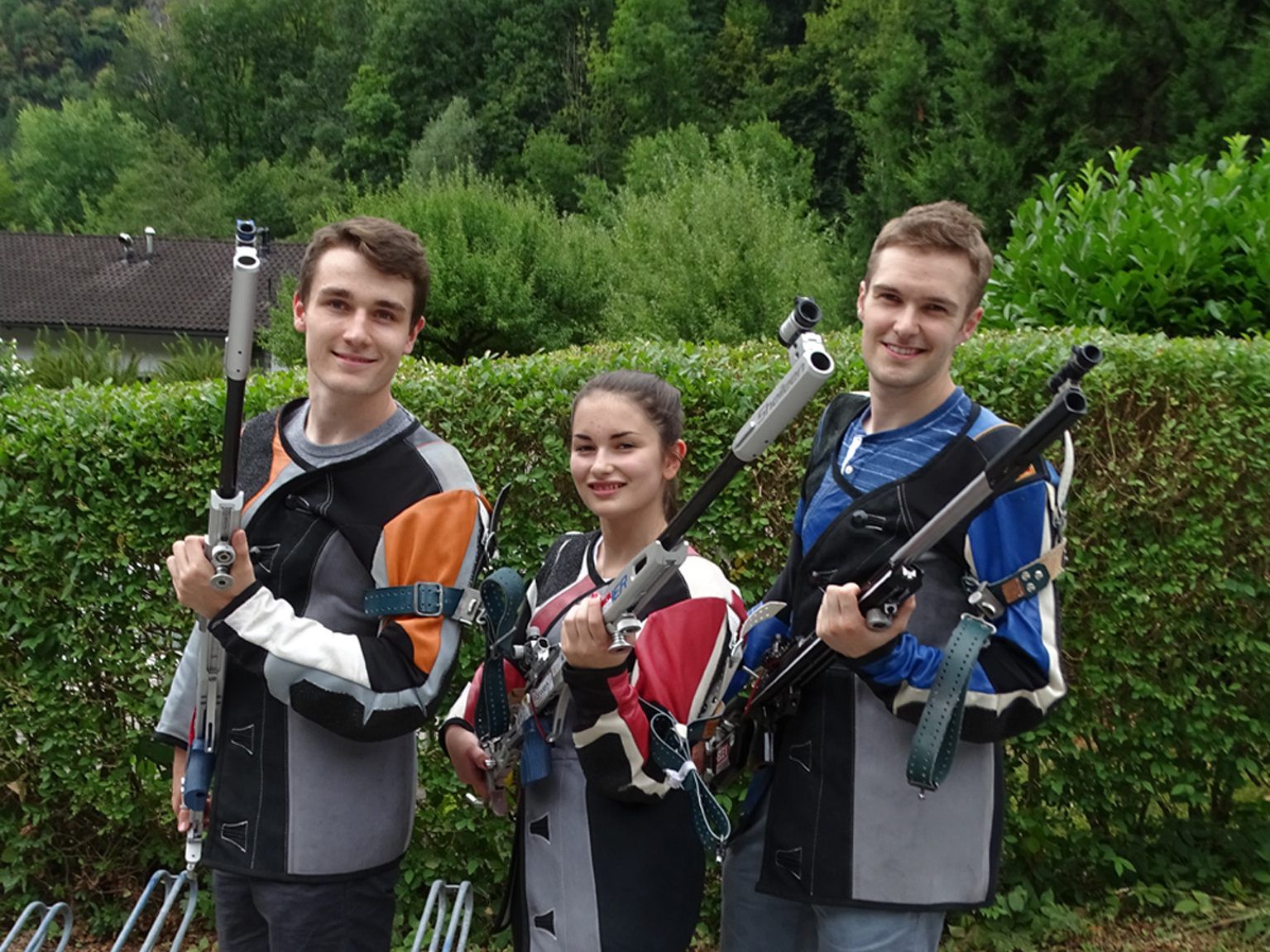 Die WM-Teilnehmer Patrick Diem, Sheileen Waibel und Thomas Mathis (v.l.) (Auf dem Bild fehlt Verena Zaisberger)