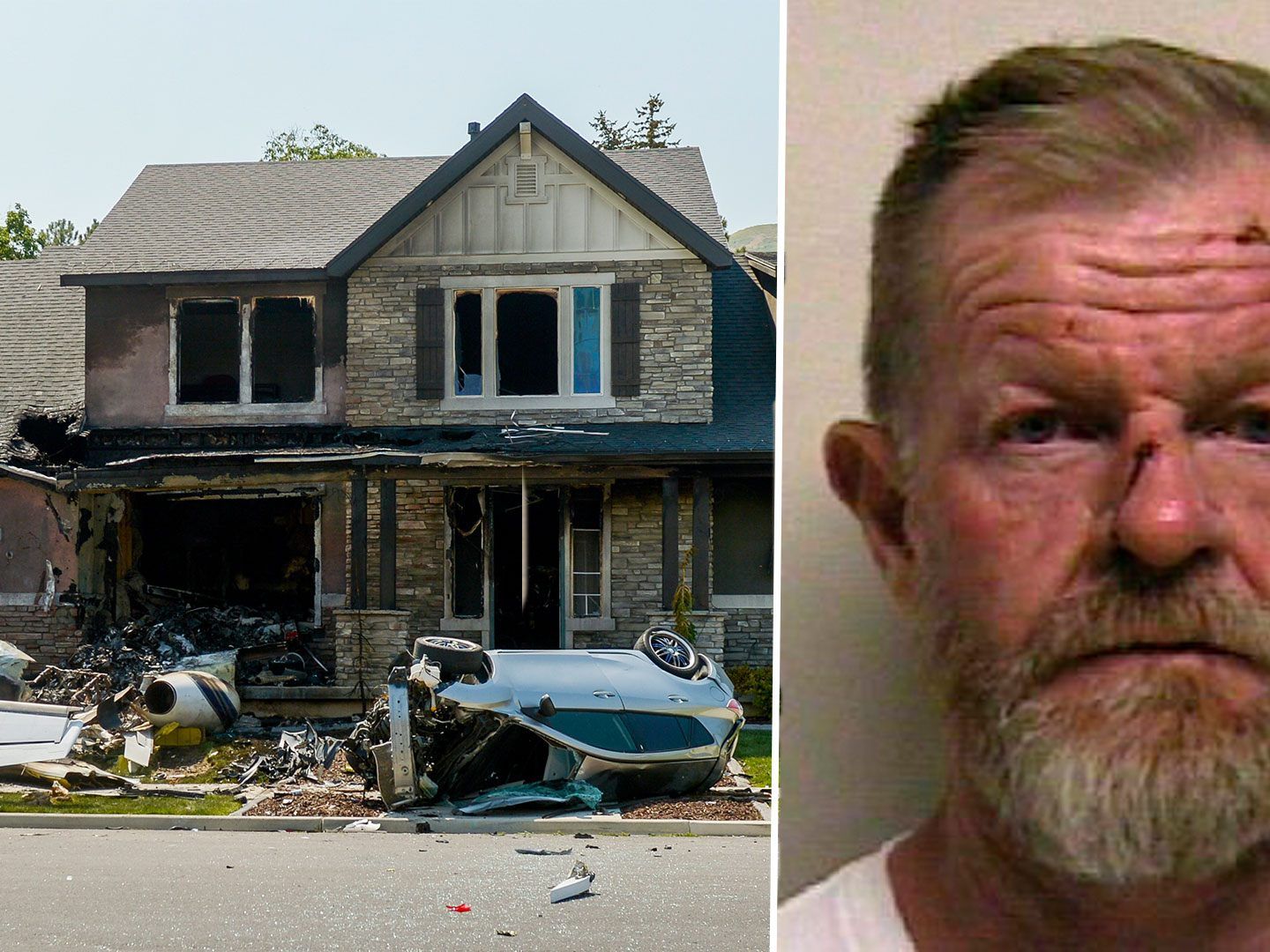 Der 47-Jährige flog mit einem Flugzeug in sein Haus.