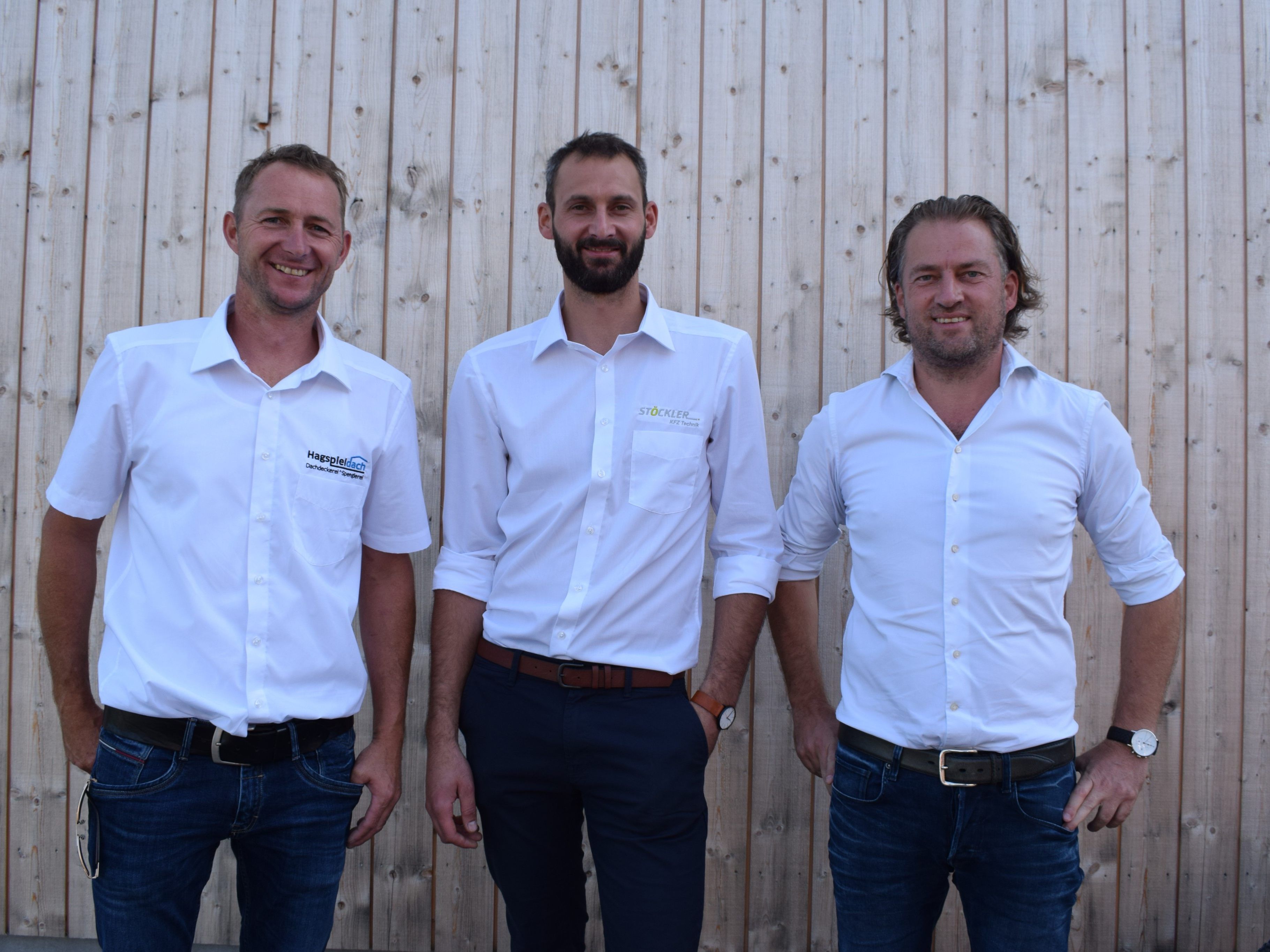Freude über das gelungene Werk: Harald Hagspiel, Thomas Stöckler und Jürgen Hagspiel (Architektur). Freude über das gelungene Werk: Harald Hagspiel, Thomas Stöckler und Jürgen Hagspiel (Architektur).