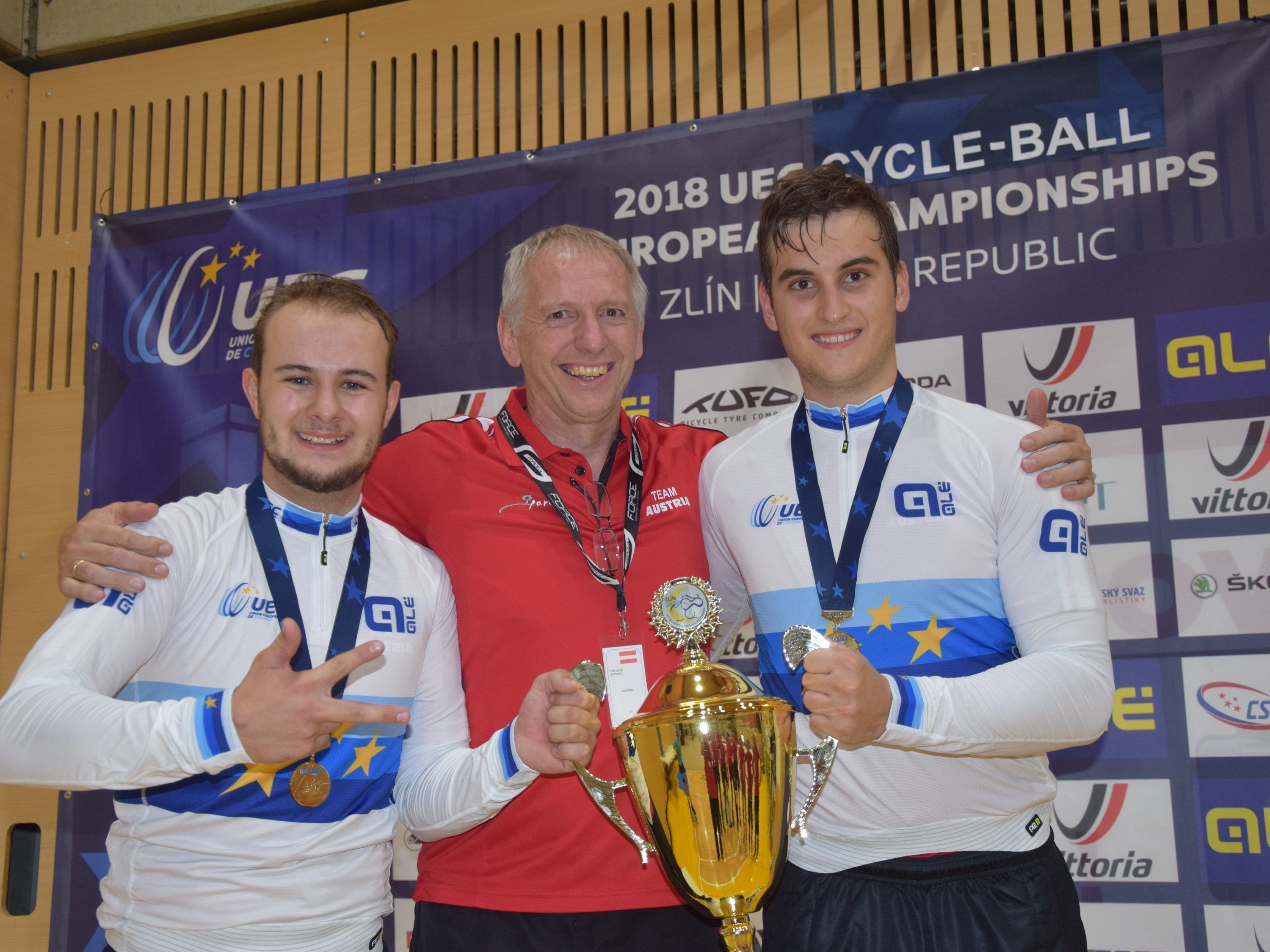 Kevin Bachmann und Stefan Feurstein wurden zum dritten Mal U-23-Radball Europameister