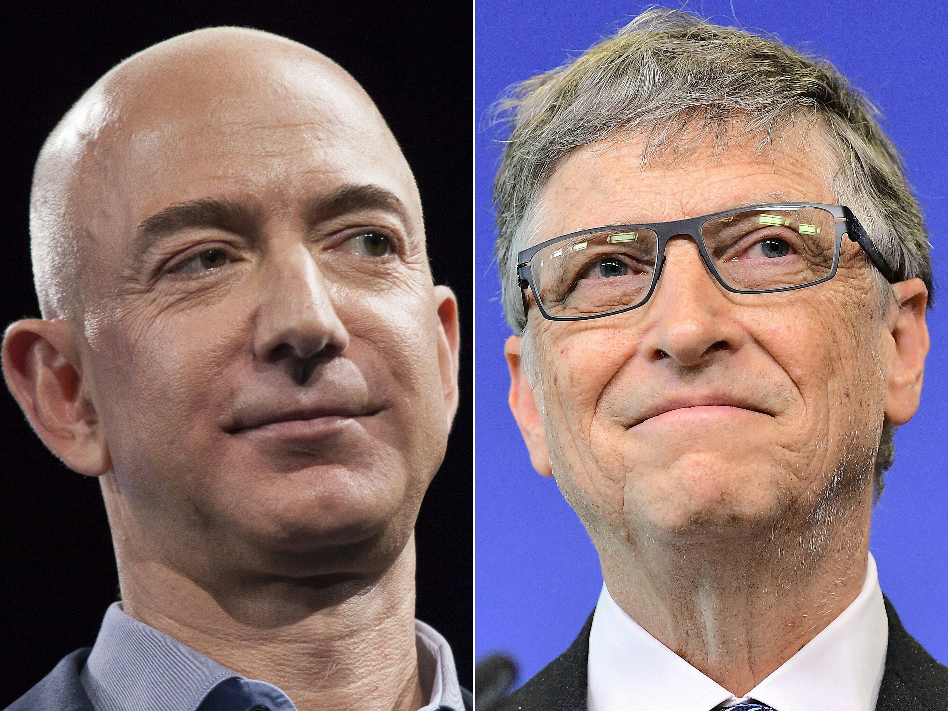 Bezos, Gates gehören zu den reichsten. Bezos, Gates gehören zu den reichsten.
