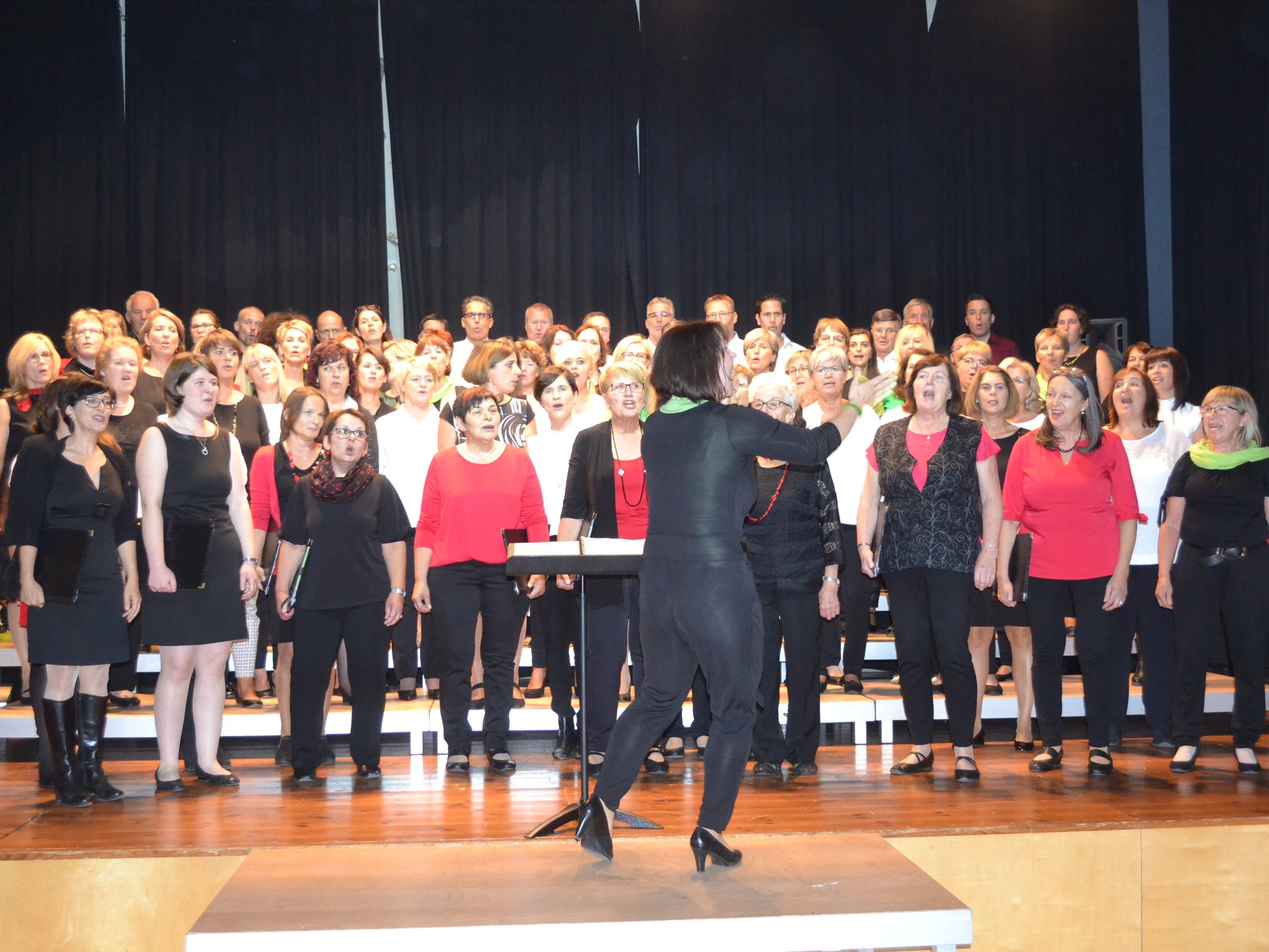 Über 90 Hobbysängerinnen und –sänger sorgten für ein eindrucksvolles Konzert. Über 90 Hobbysängerinnen und –sänger sorgten für ein eindrucksvolles Konzert.
