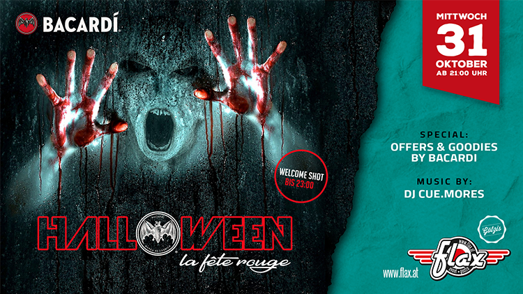 La fête rouge lautet das Motto zu Halloween im FLAX – DJ Cue.Mores sorgt für gruseligen Sound! (Foto kreativquadrat.at) La fête rouge lautet das Motto zu Halloween im FLAX – DJ Cue.Mores sorgt für gruseligen Sound! (Foto kreativquadrat.at)