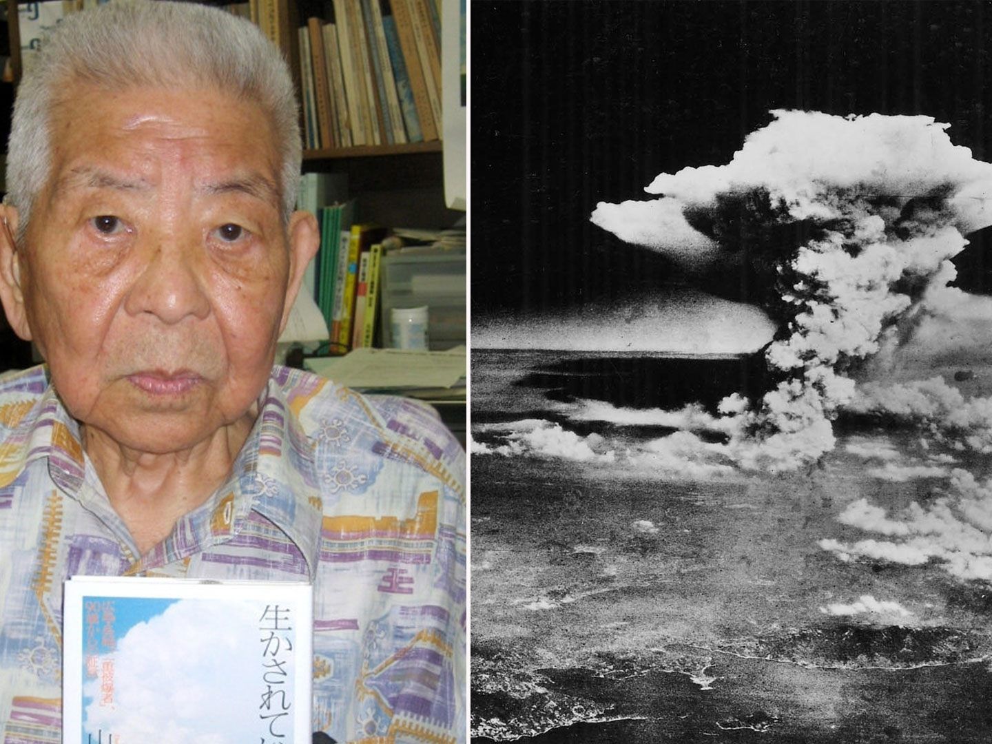 Der 93-Jährige überlebte beide Atombomben, in Nagasaki und Hiroshima. Der 93-Jährige überlebte beide Atombomben, in Nagasaki und Hiroshima.