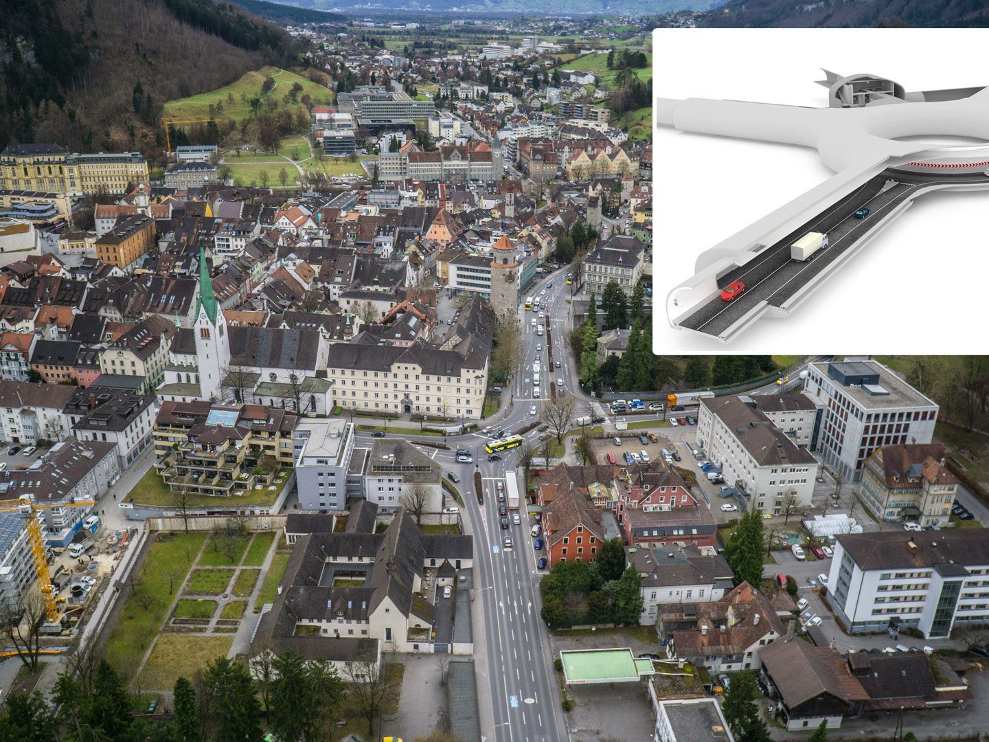 Zweck des Tunnels ist eine nachhaltige Verkehrslösung für die Stadt. Zweck des Tunnels ist eine nachhaltige Verkehrslösung für die Stadt.