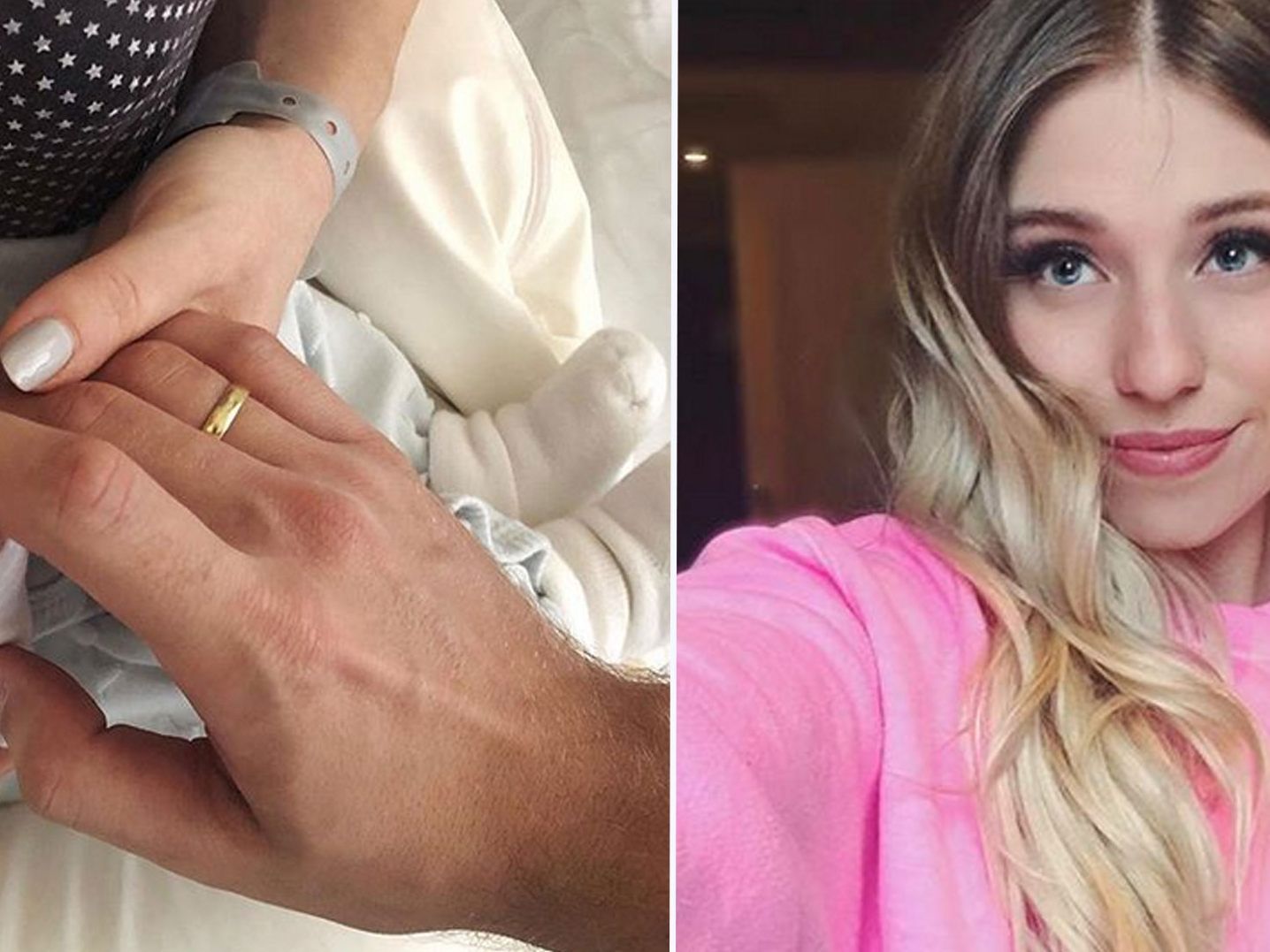 Ein bei Instagram veröffentlichtes Foto zur Geburt zeigt die Hand eines Säuglings. Ein bei Instagram veröffentlichtes Foto zur Geburt zeigt die Hand eines Säuglings.