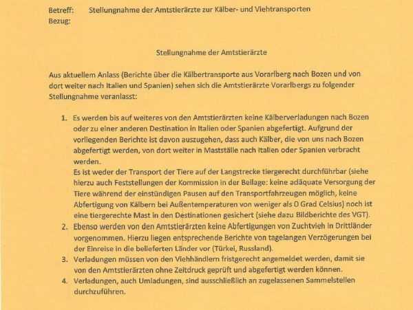 Das Dokument der Tierärzte