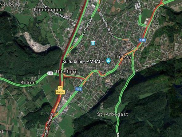 Massiver Rückstau auf der A14 am Donnerstag Morgen.