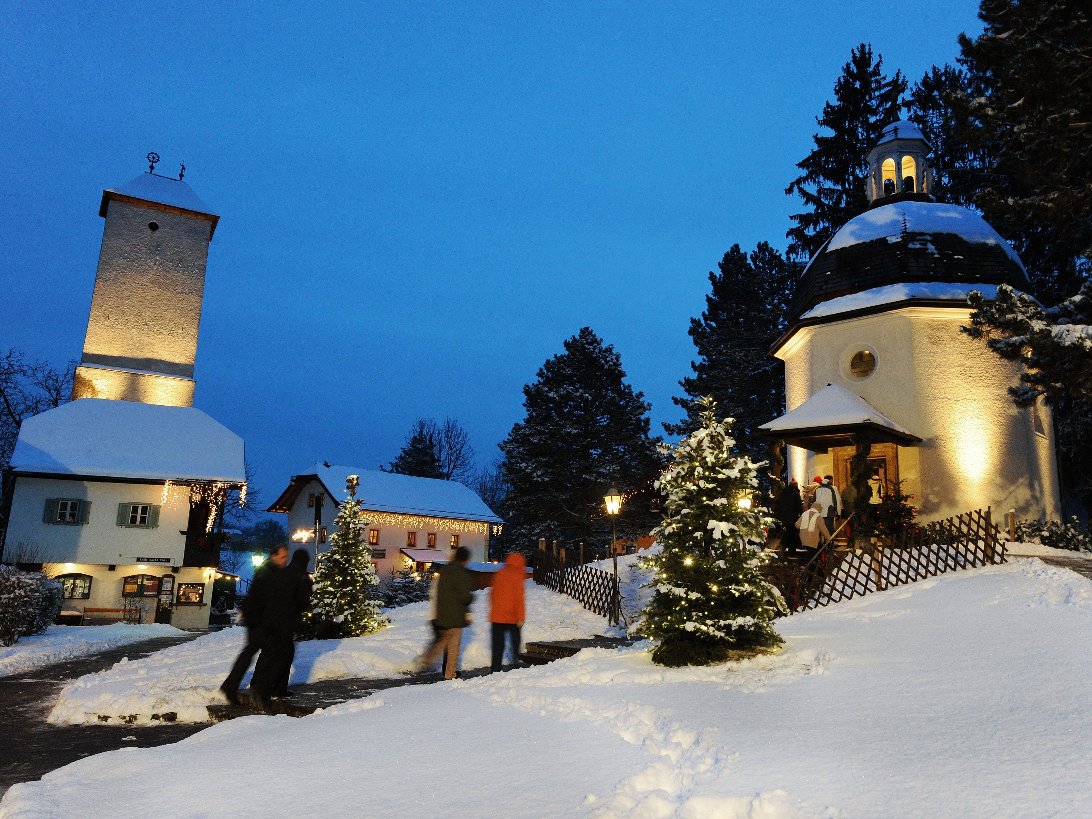 Das Weihnachtslied "Stille Nacht" feiert heuer sein 200-Jahr-Jubiläum. Sein Texter Josef Mohr verstarb heute vor 170 Jahren. Im Bild: die "Stille Nacht"-Kapelle in Oberndorf.