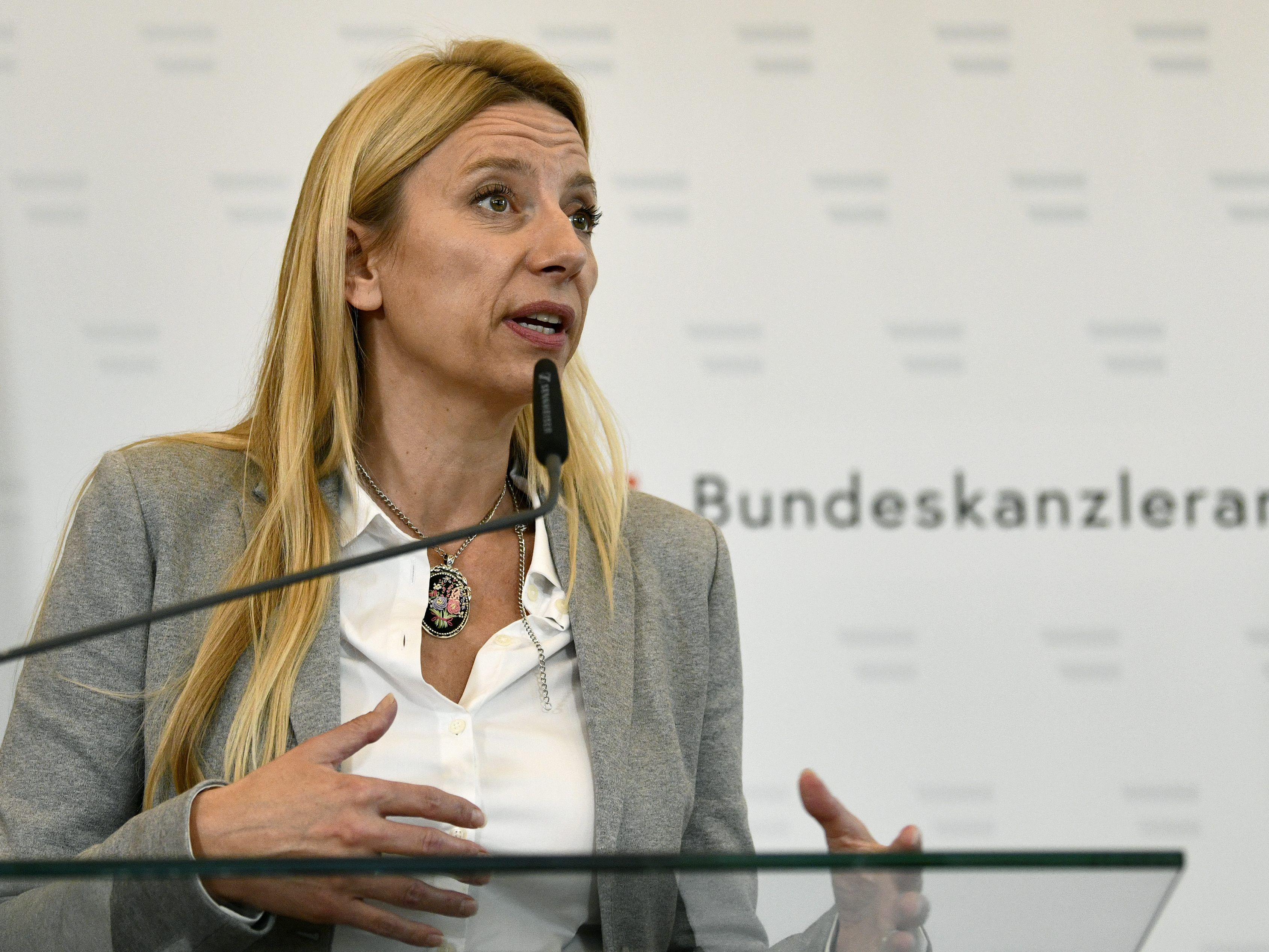 Familienministerin Bogner-Strauß. Familienministerin Bogner-Strauß.
