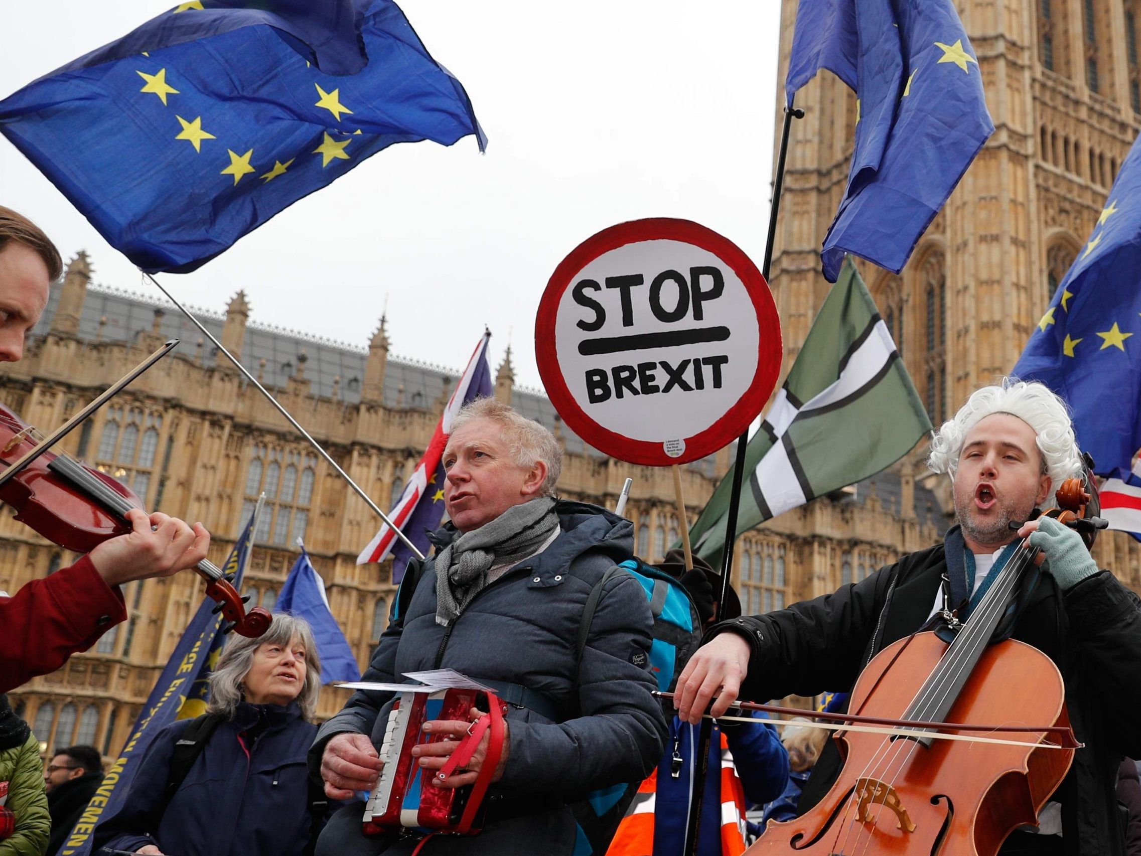 Demonstration gegen den Brexit vor dem britischen Parlament in London am 10. Jänner 2019.