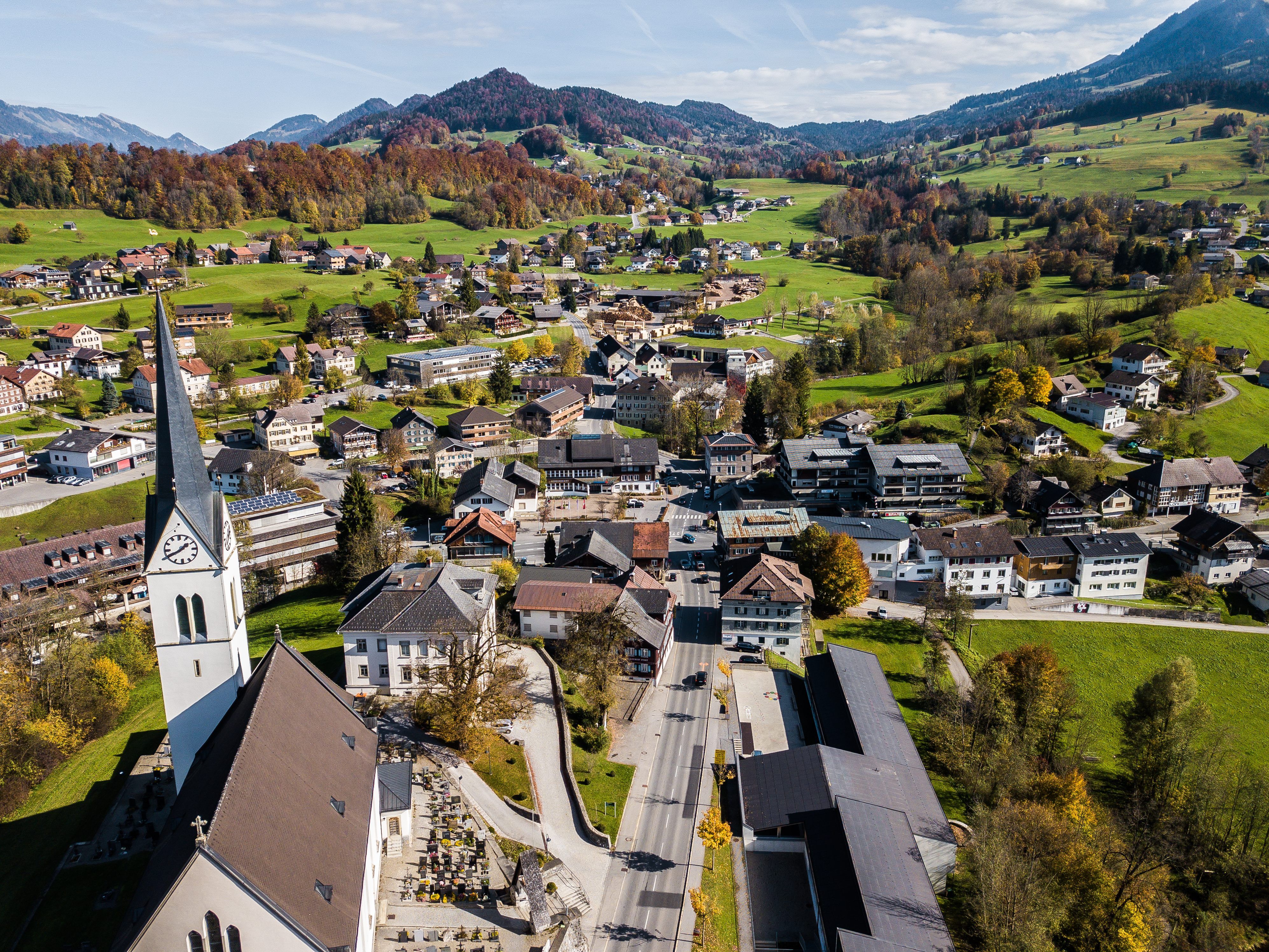 Das Dorfzentrum in Egg.