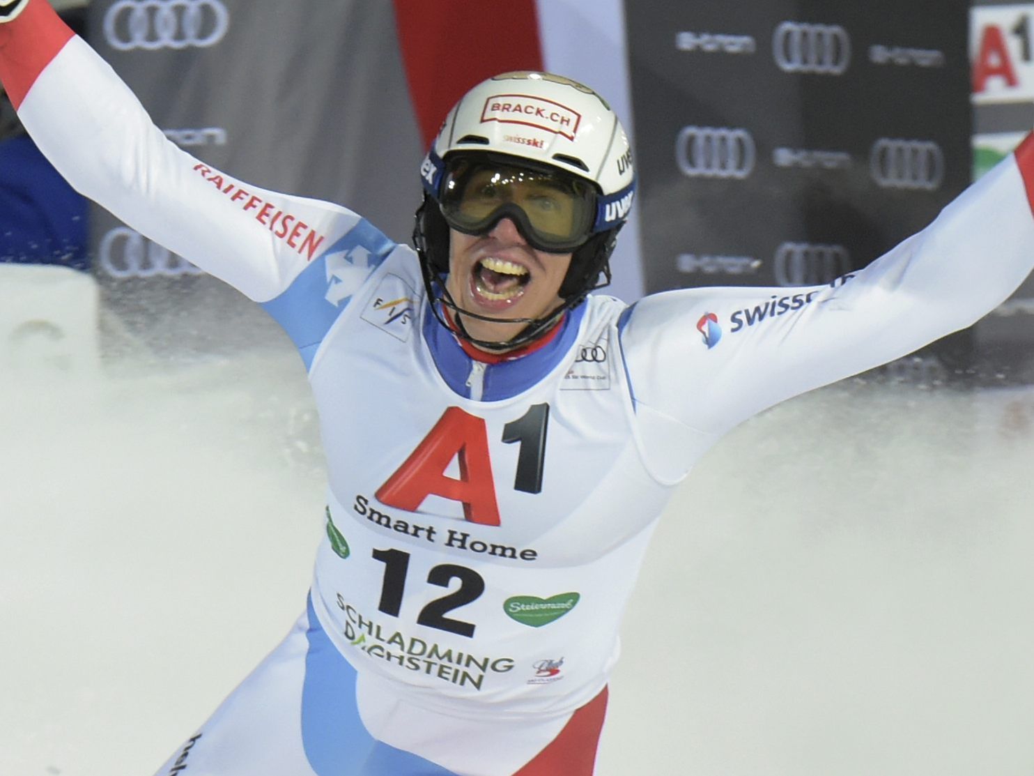 Der Schweizer Ramon Zenhäusern wurde im Night Race von Schladming Vierter.