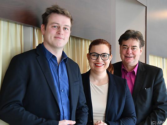 Grüner Bundessprecher Kogler mit seinen Stellvertretern Grüner Bundessprecher Kogler mit seinen Stellvertretern