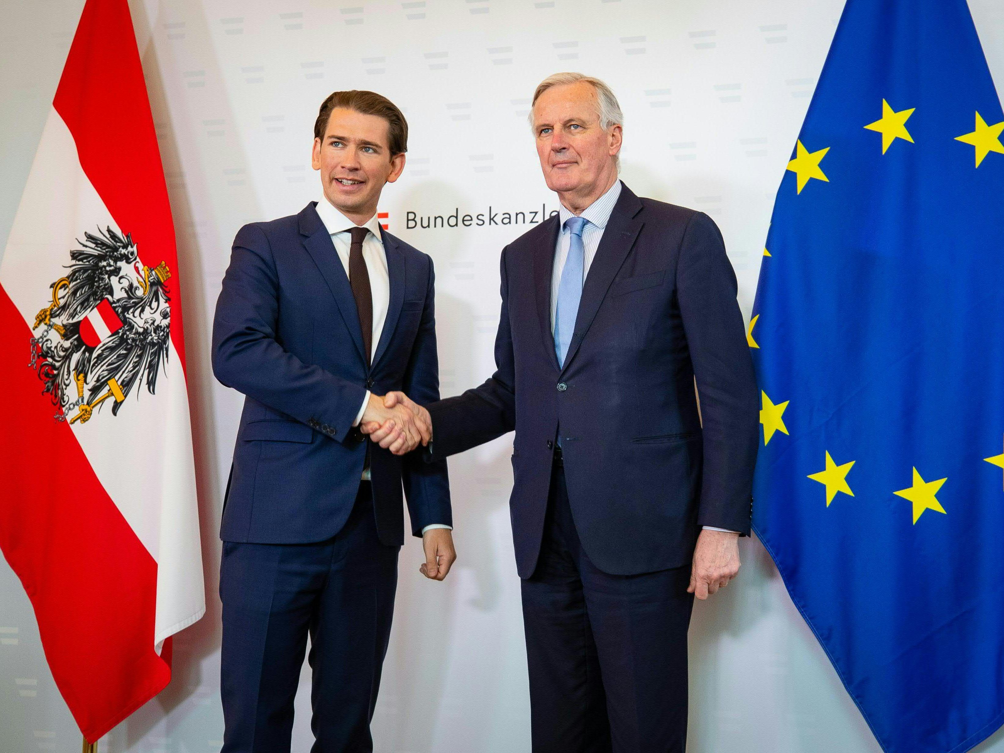 In Wien kam es zum Treffen von Kurz und Barnier.