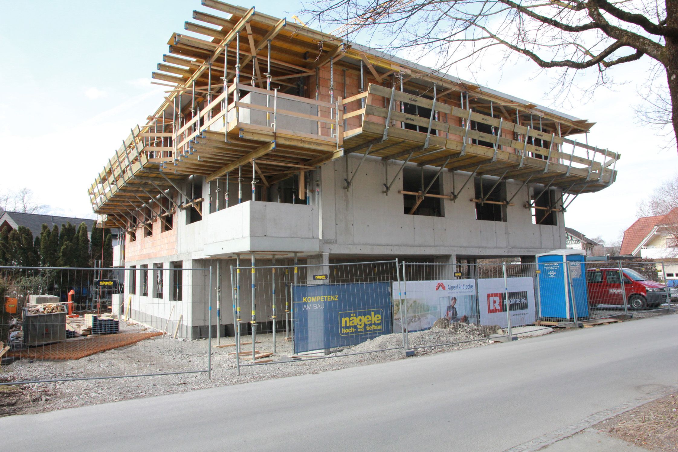 Bei der Wohnanlage von Alpenländischer und Rhomberg Bau in der Kapfstraße steht der Rohbau Bei der Wohnanlage von Alpenländischer und Rhomberg Bau in der Kapfstraße steht der Rohbau