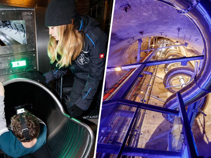 Die Rutschdauer auf der 170 Meter langen Bahn beträgt rund 40 Sekunden.