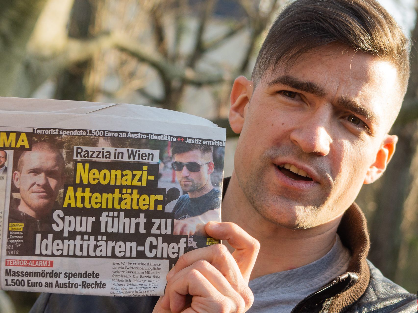 Pressekonferenz mit IB Sprecher Martin Sellner - Türkenschanzpark - 29.03.2019