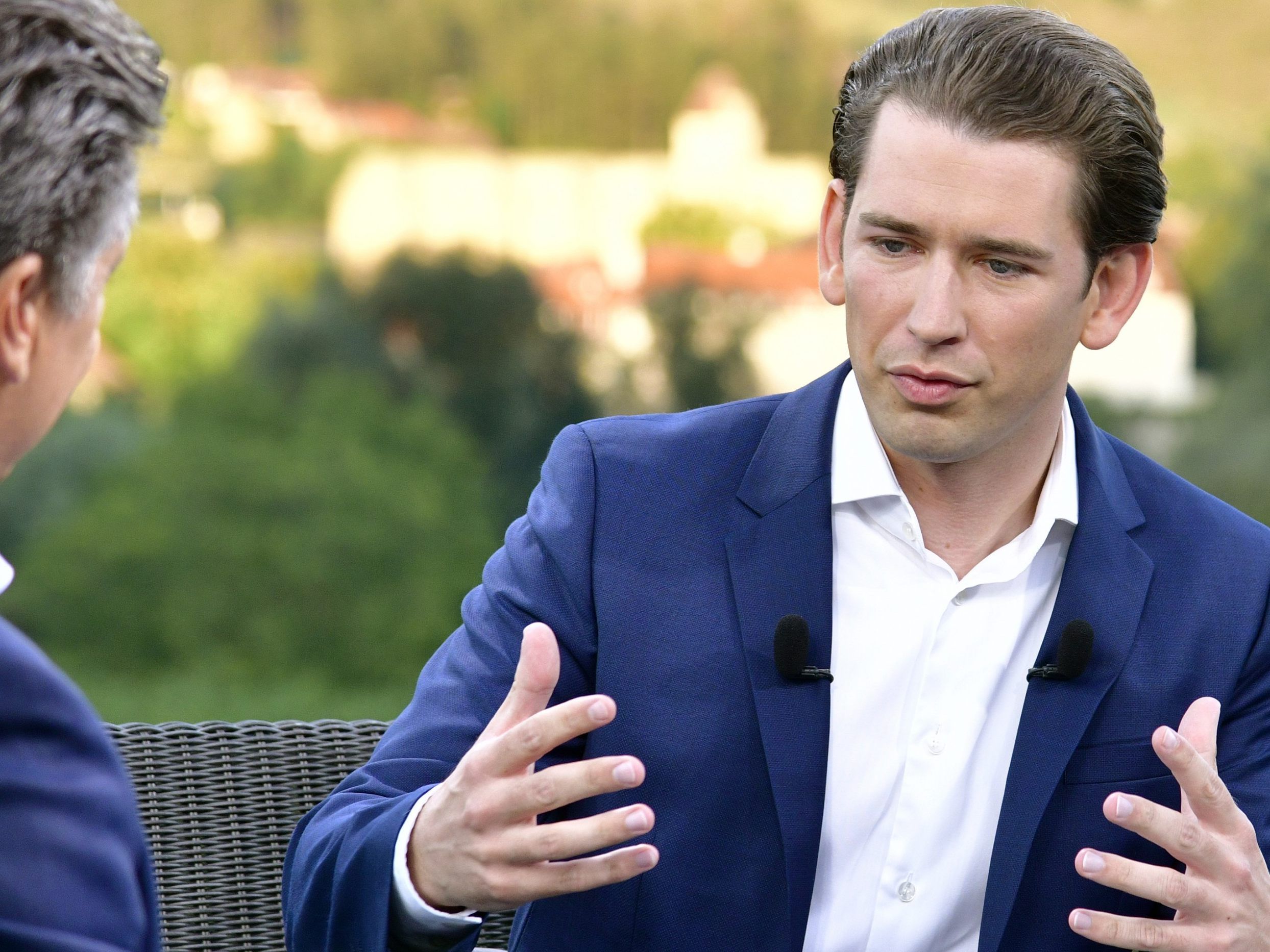 Das Bild zeigt Sebastian Kurz im ORF-Sommergespräch.