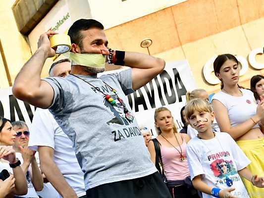 Davor Dragicevic bei einer Protestaktion