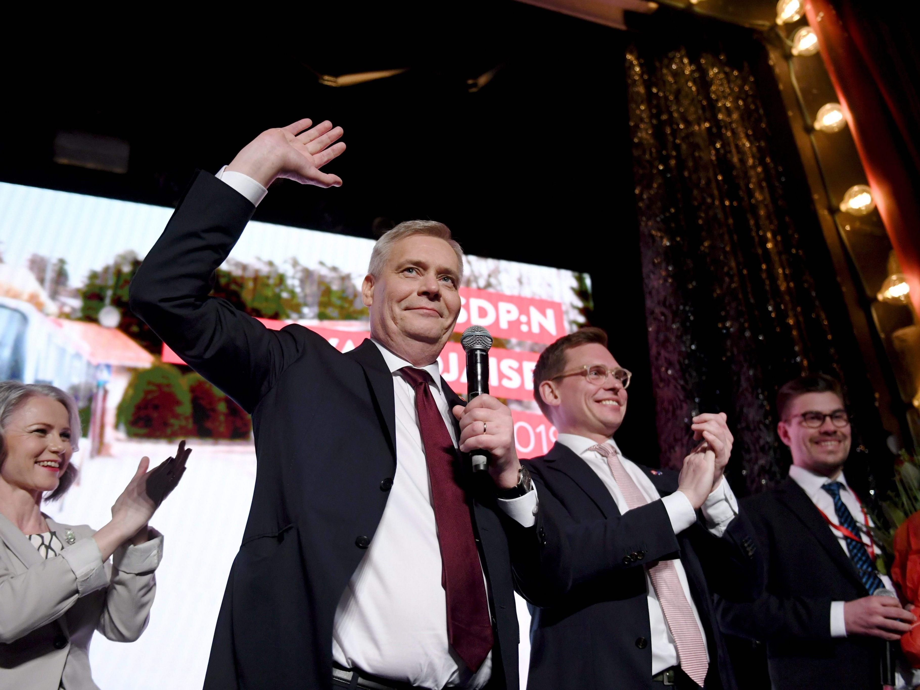 Antti Rinne geht als Wahlsieger hervor Antti Rinne geht als Wahlsieger hervor