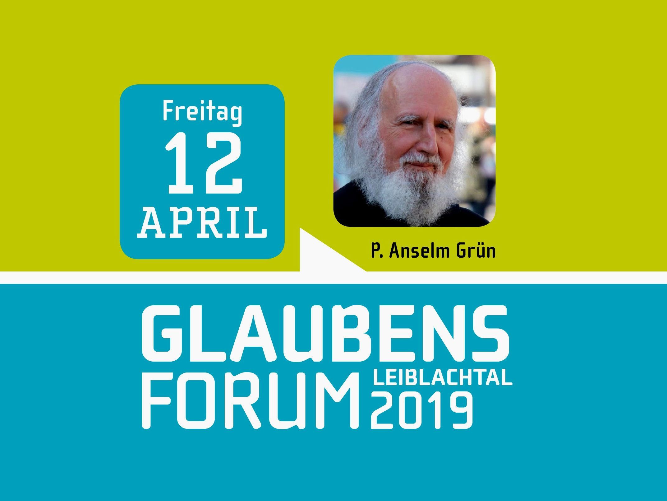 Zum Abschluss des diesjährigen Glaubensforums Leiblachtal kommt der bekannte Referent OSB Anselm Grün am Freitag, 12. April, um 19.30 Uhr in den Leiblachtalsaal nach Hörbranz. Zum Abschluss des diesjährigen Glaubensforums Leiblachtal kommt der bekannte Referent OSB Anselm Grün am Freitag, 12. April, um 19.30 Uhr in den Leiblachtalsaal nach Hörbranz.