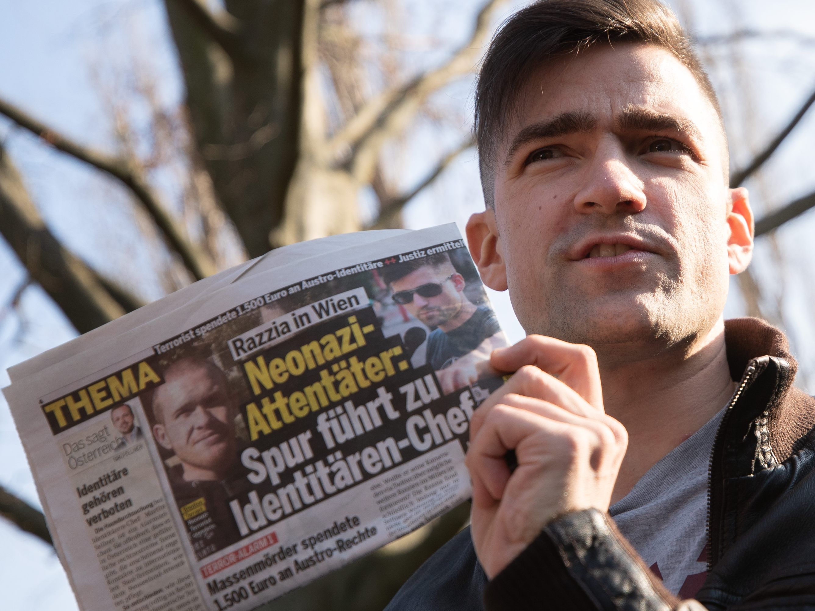 Identitären-Sprecher Martin Sellner vergangenen Freitag bei .einem Pressetermin in Wien