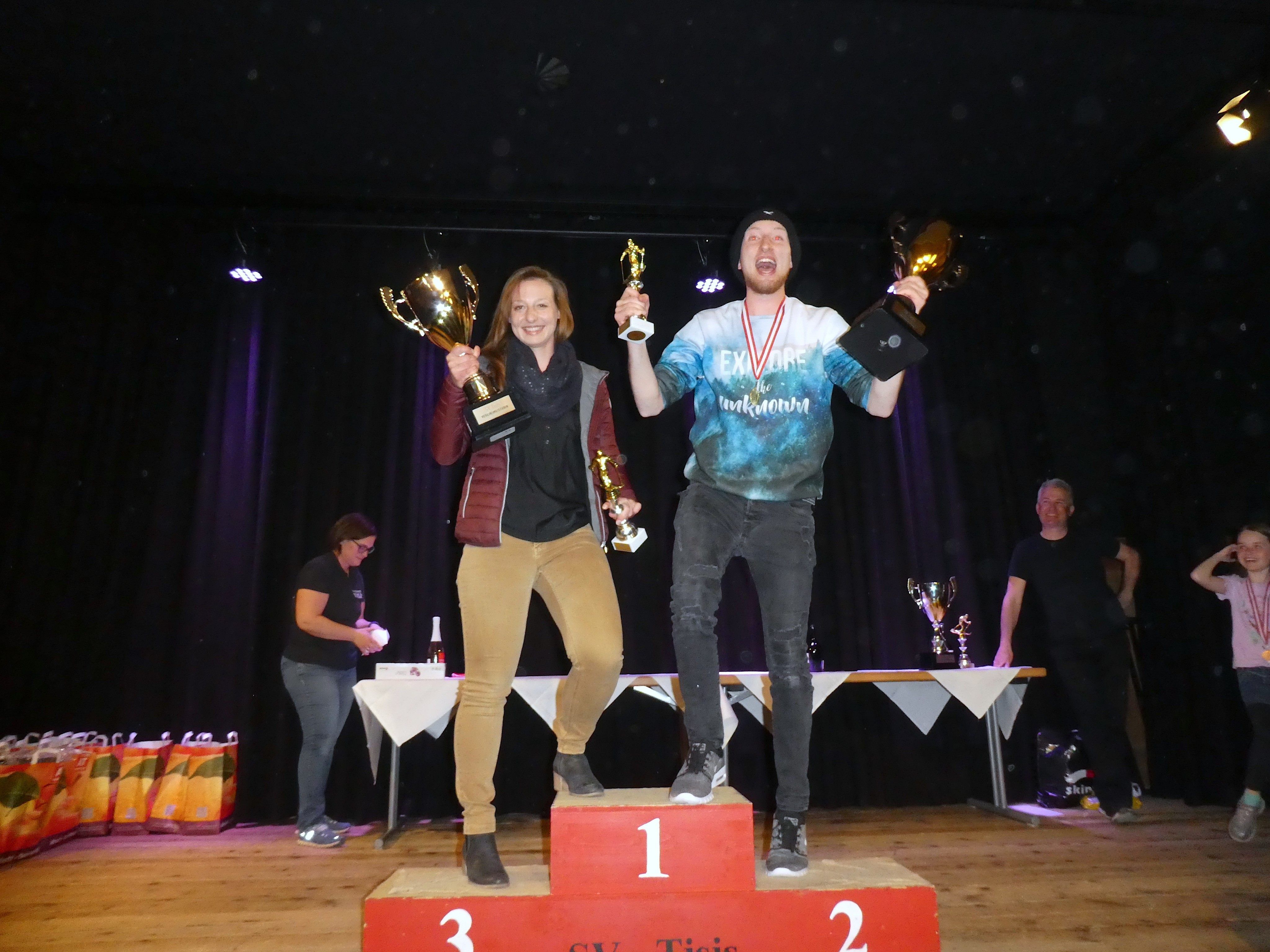 Die Vereinsmeister Miriam Gohm und Tristan Surberg.