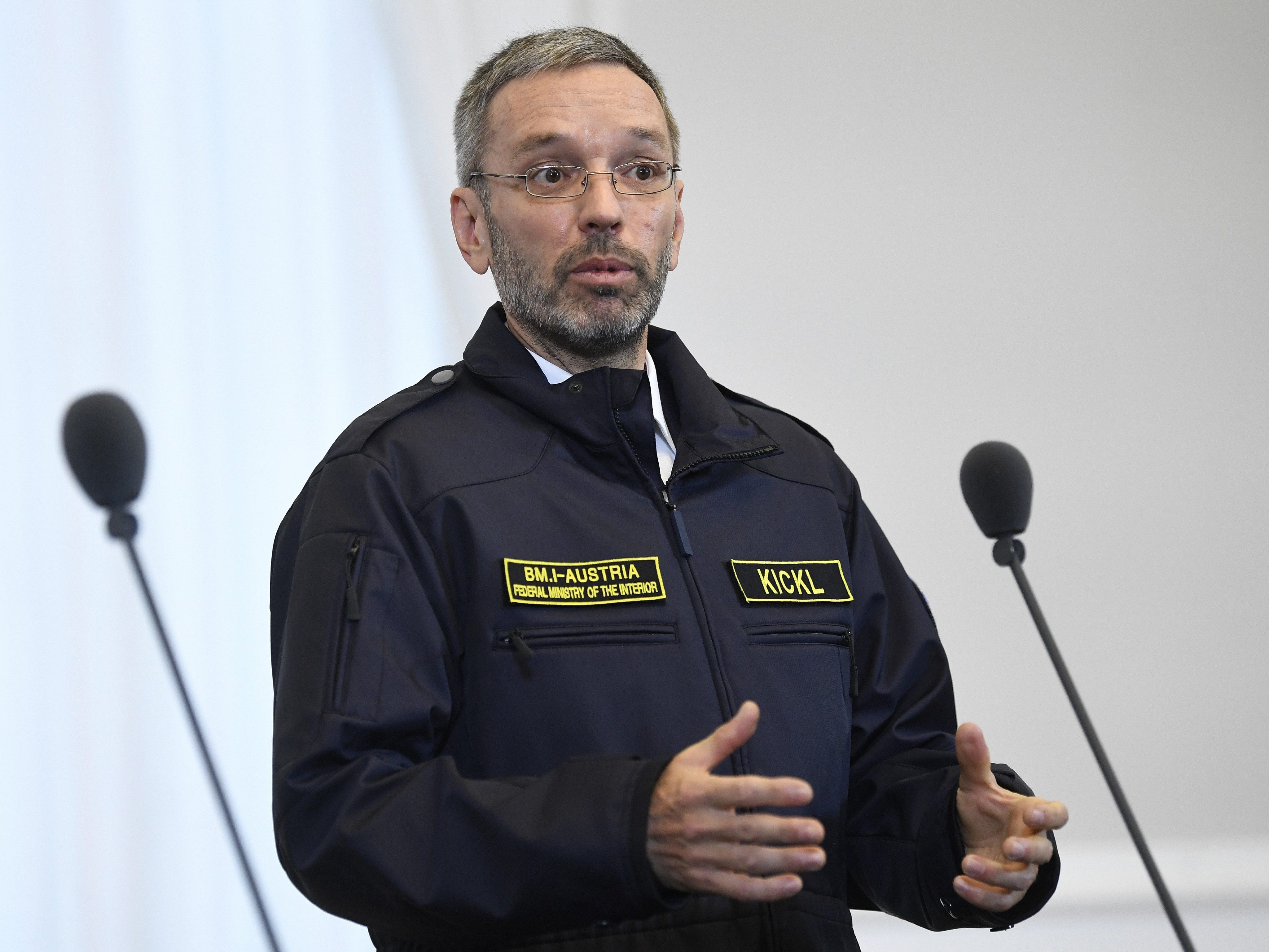 Kickl beim heutigen Ministerrat.