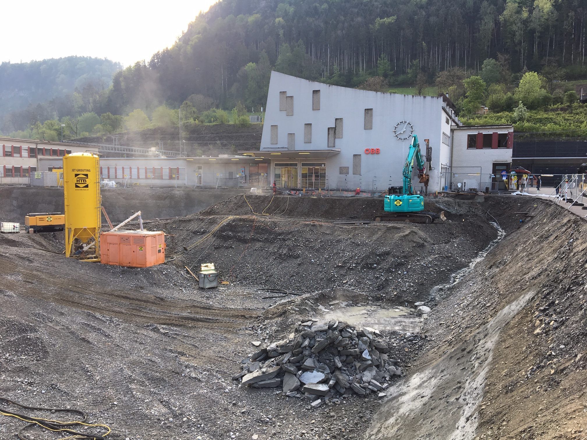 Baustelle Bahnhofcity Feldkirch am 6. Mai 2019.