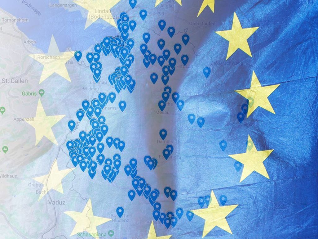 Alle Wahllokale in Vorarlberg für die EU-Wahl auf einer Karte.
