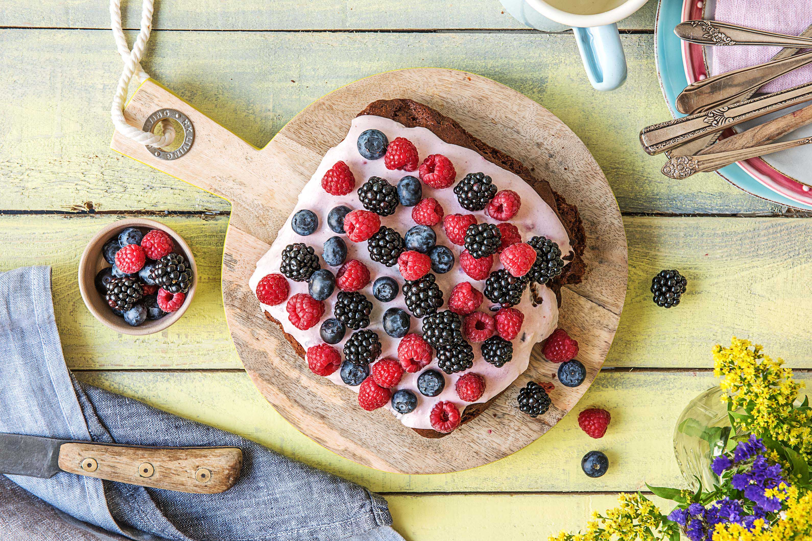 Beeren Brownie Torte