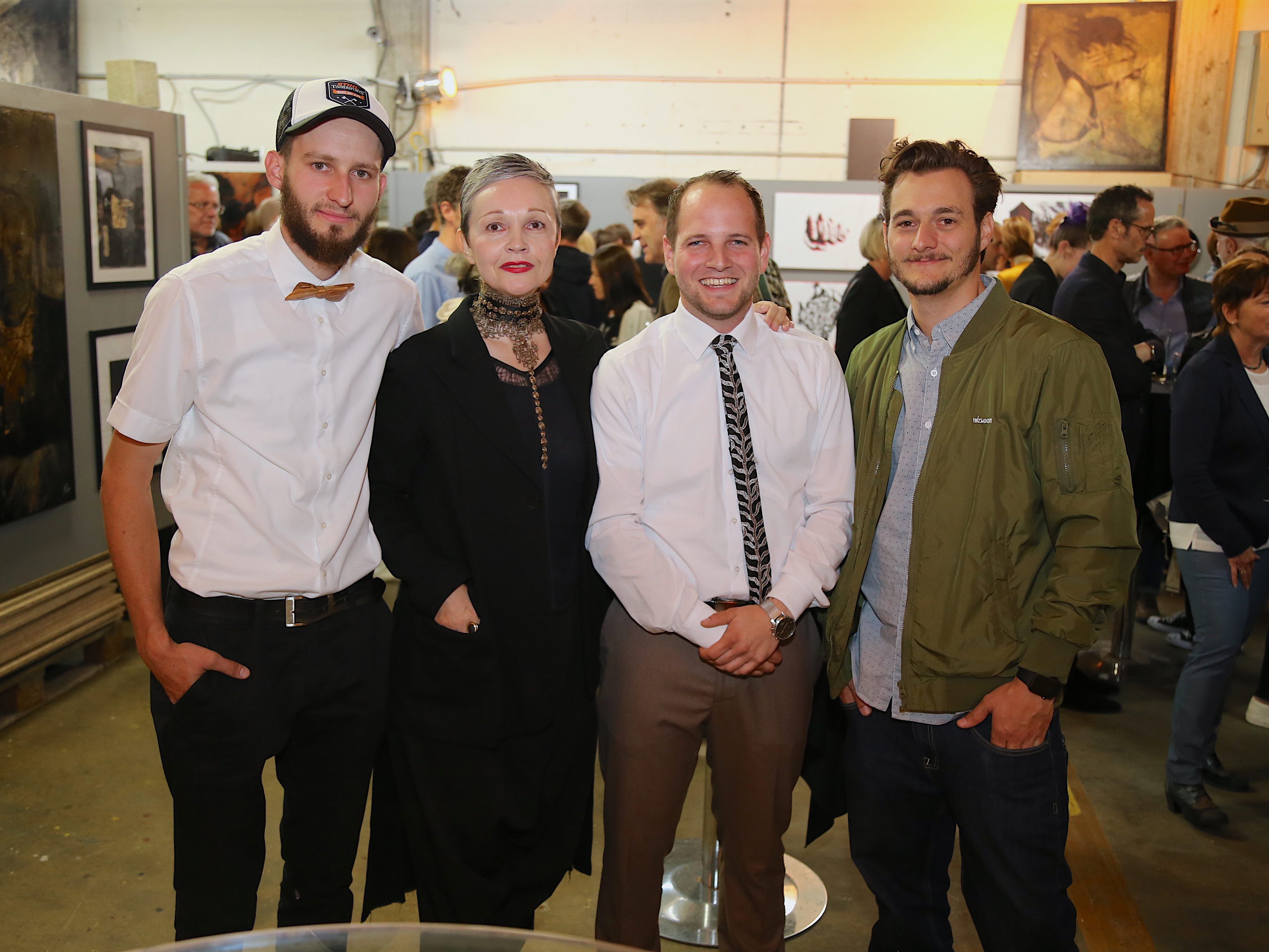 Clemens Walser, Anita Keckeis, Stefan Finzgar und Mark Lins im Kunstatelier in Meiningen. Clemens Walser, Anita Keckeis, Stefan Finzgar und Mark Lins im Kunstatelier in Meiningen.