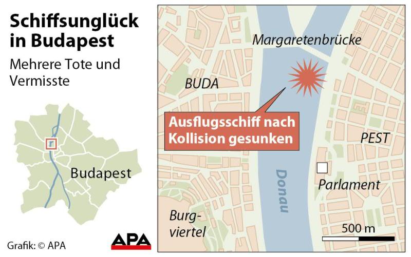 Schiffsunglück in Budapest