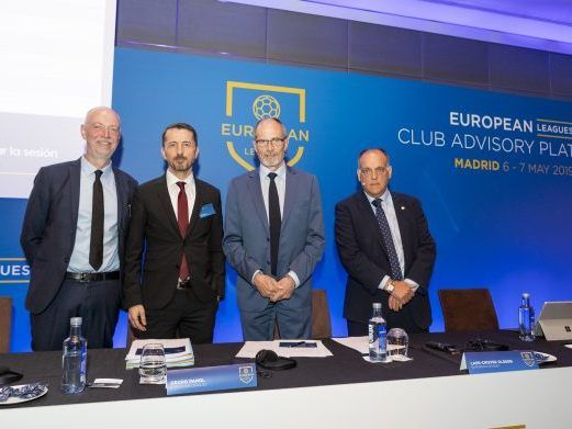 Die Spitze der European Leagues mit Generalsekretär Georg Pangl (Zweiter von links).